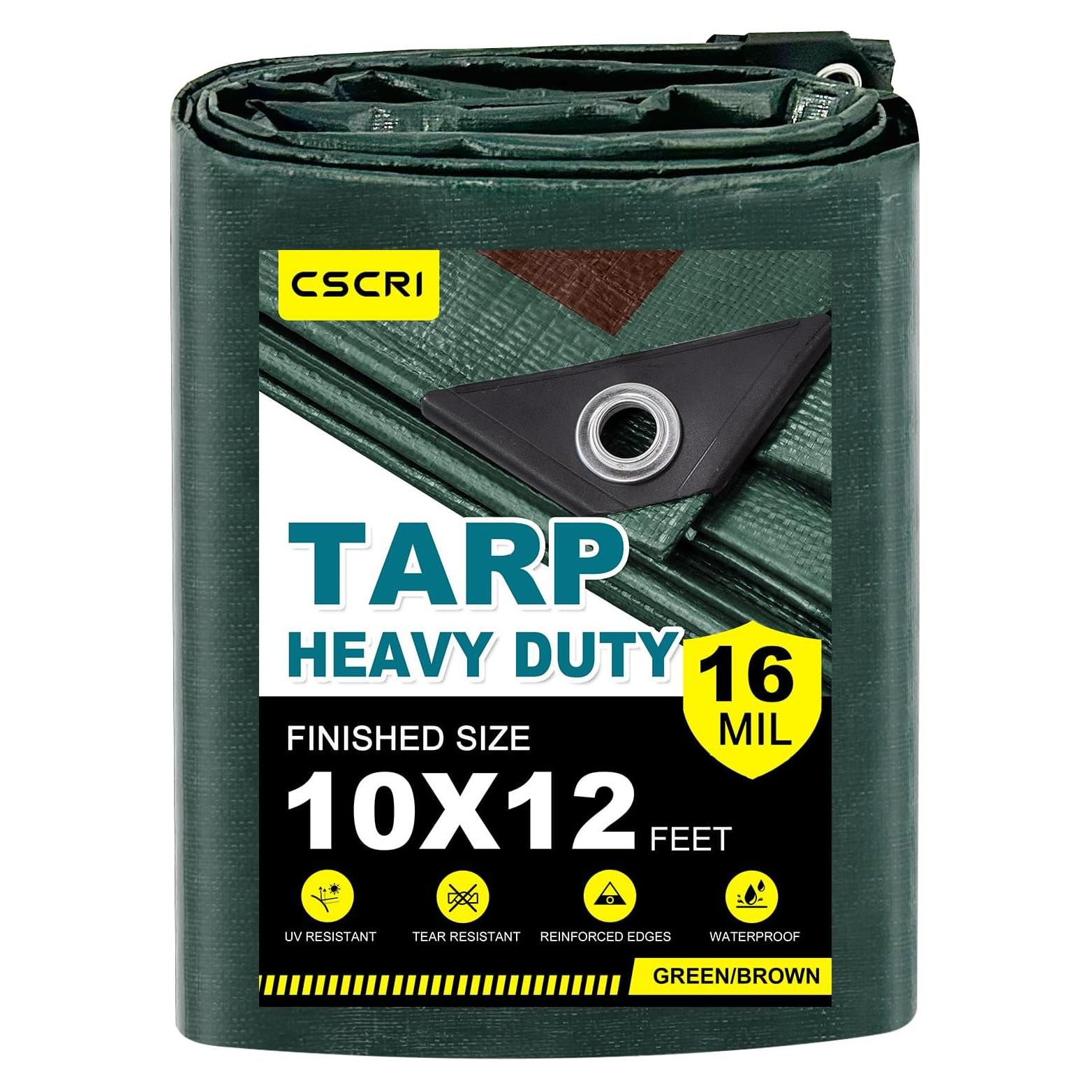 Lona Resistente al Agua CSCRI 3.05x3.66m Verde/Marrón