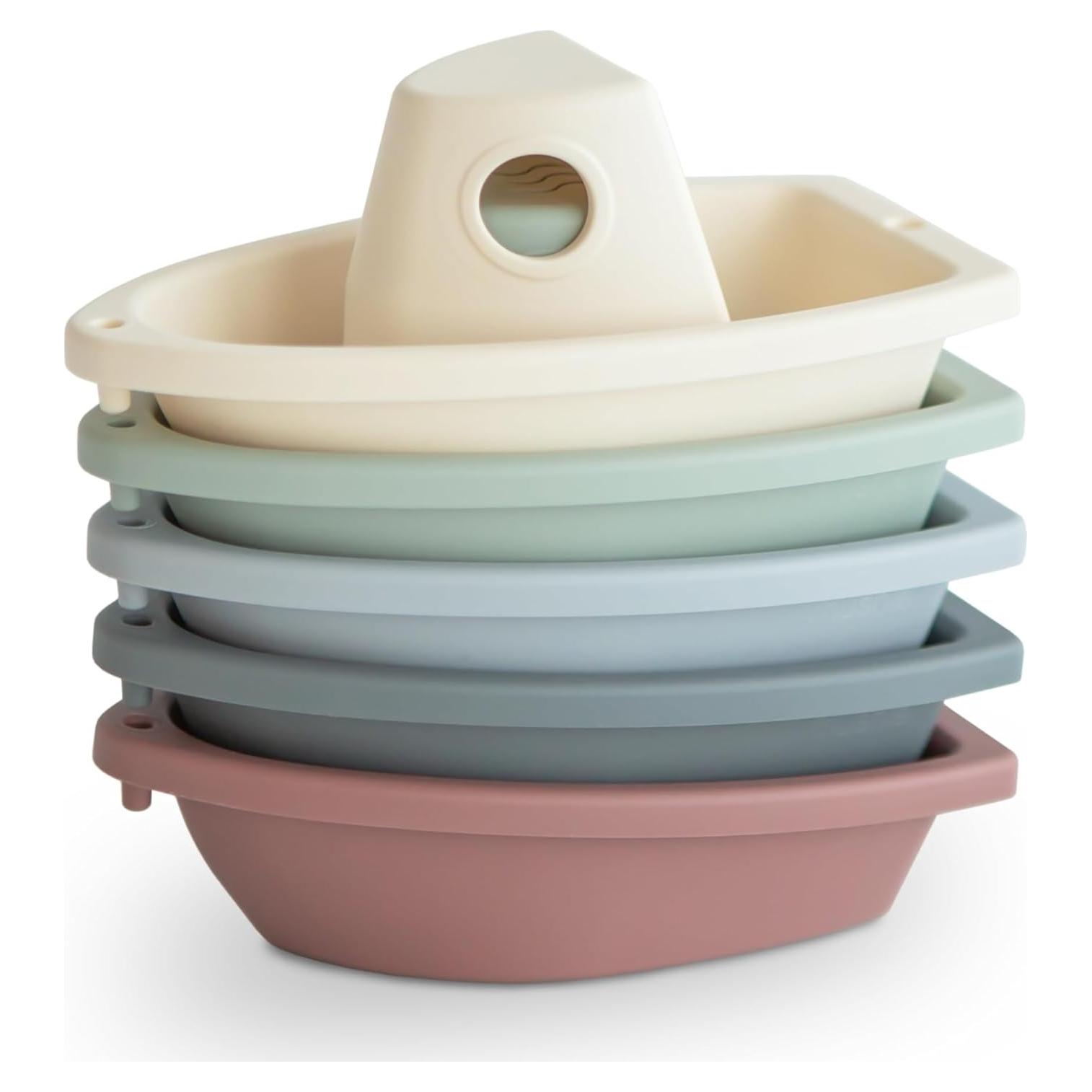 Juguetes de Baño Apilables mushie Set de 5 para Bebés