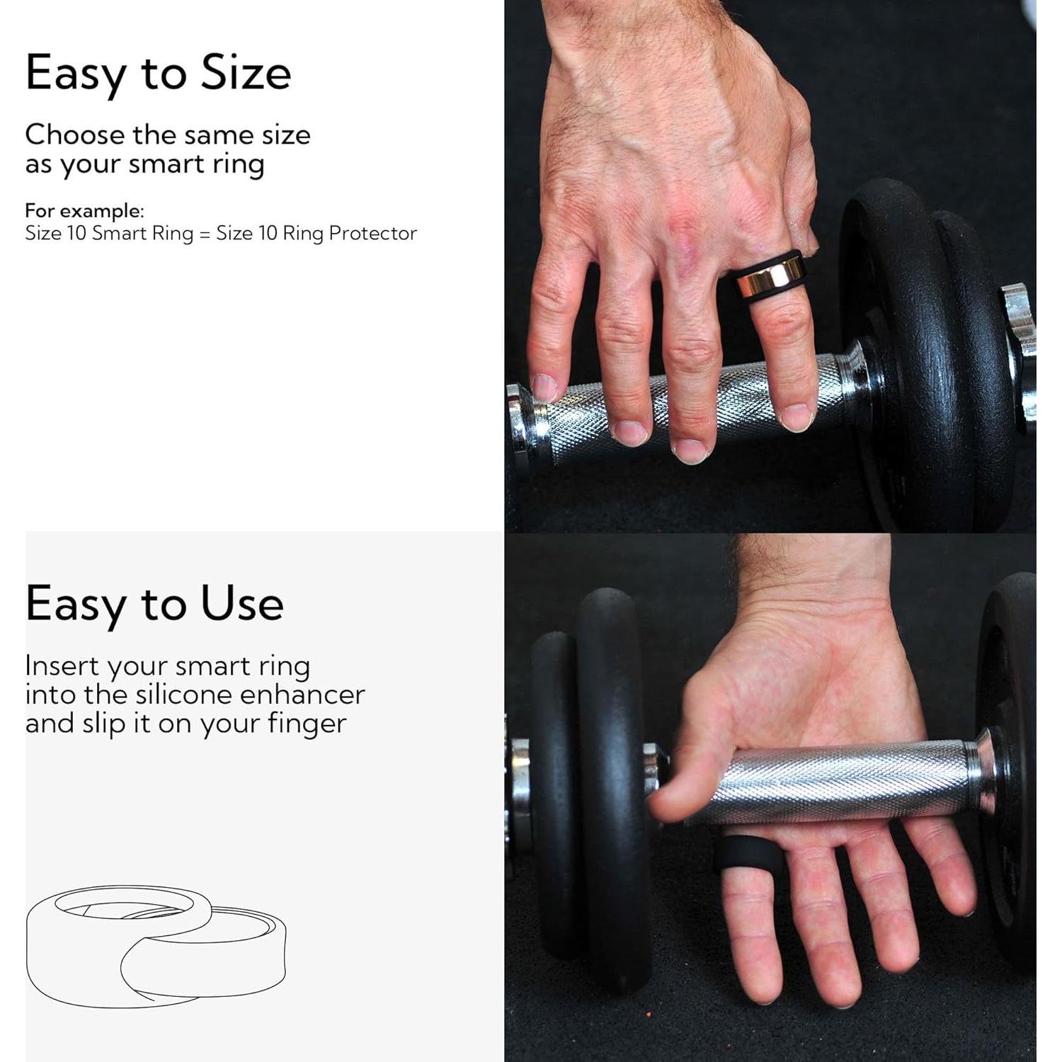 Protector de Silicona Rinfit para Anillo Inteligente Talla 6 Negro