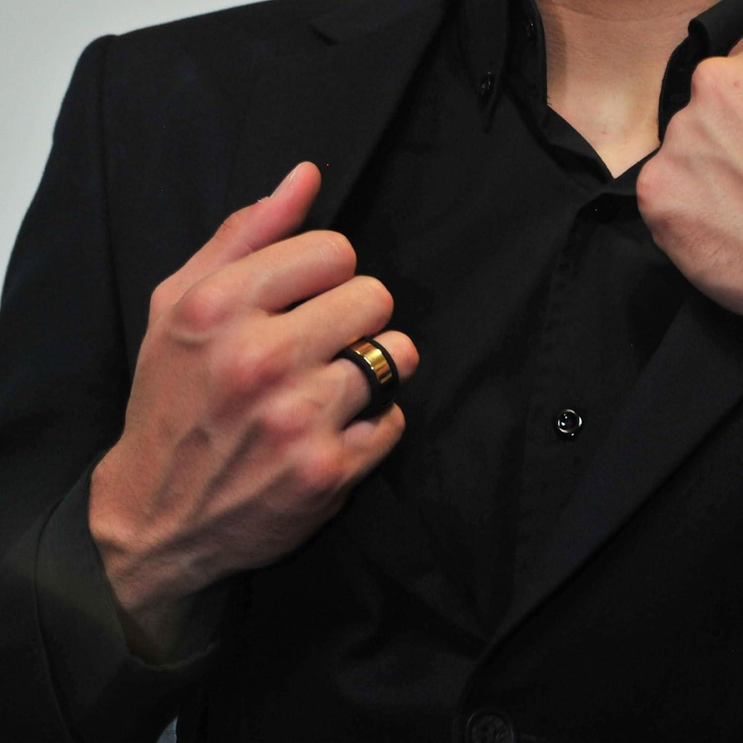 Protector de Silicona Rinfit para Anillo Inteligente Talla 6 Negro