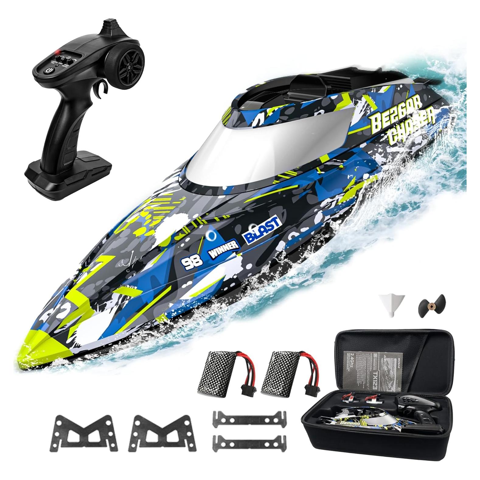 Barco RC Bezgar TX123 32 KPH con Maletín - Juguete Acuático