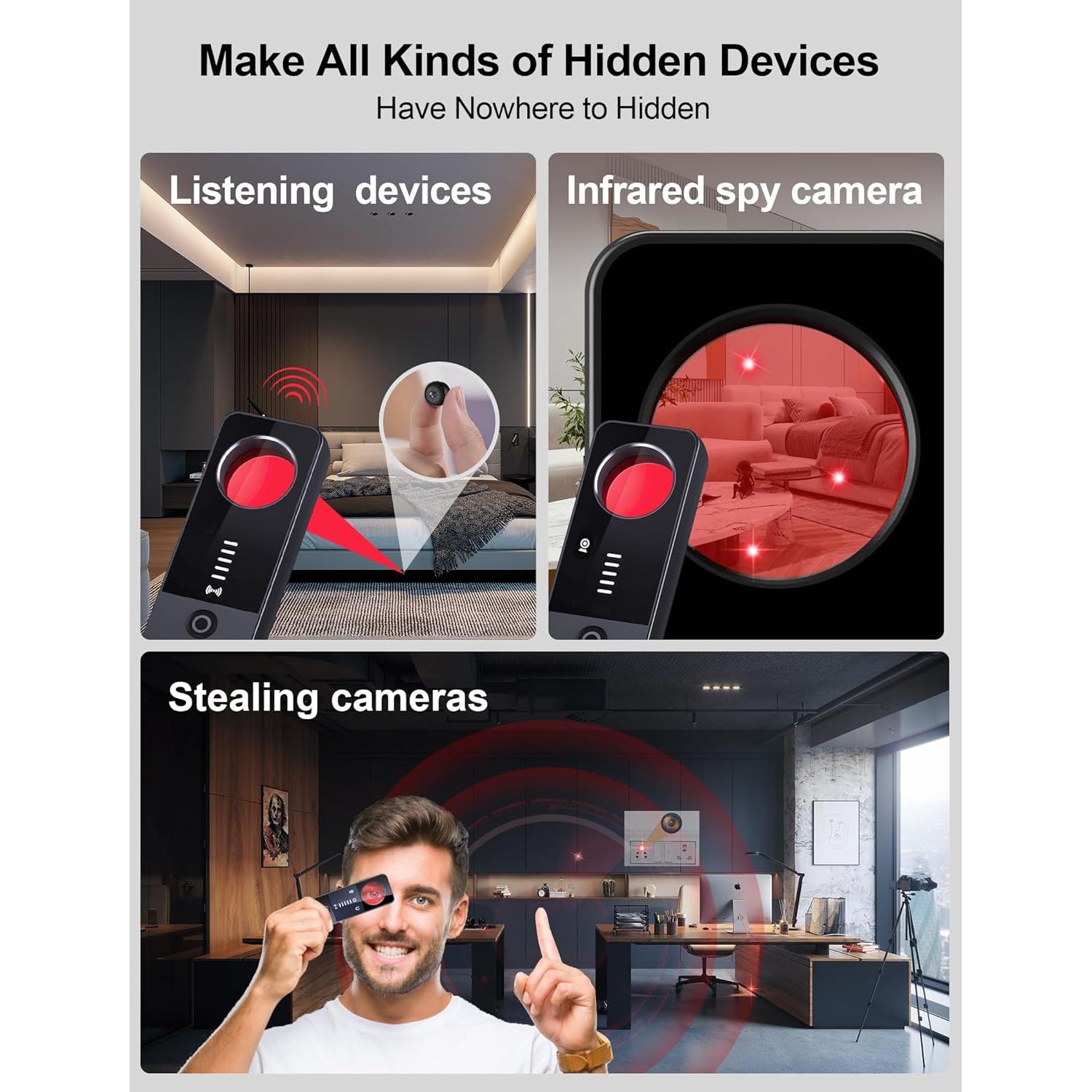 Detector de Cámaras Ocultas CountureMode G007 - Antirrobo y RF