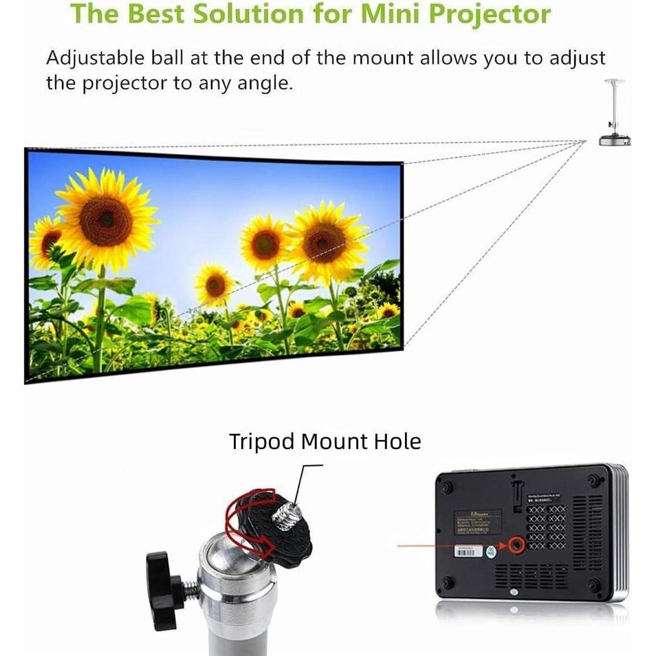 Soporte de Proyector Mini Boewill 135mm Rotatable 360° Gris