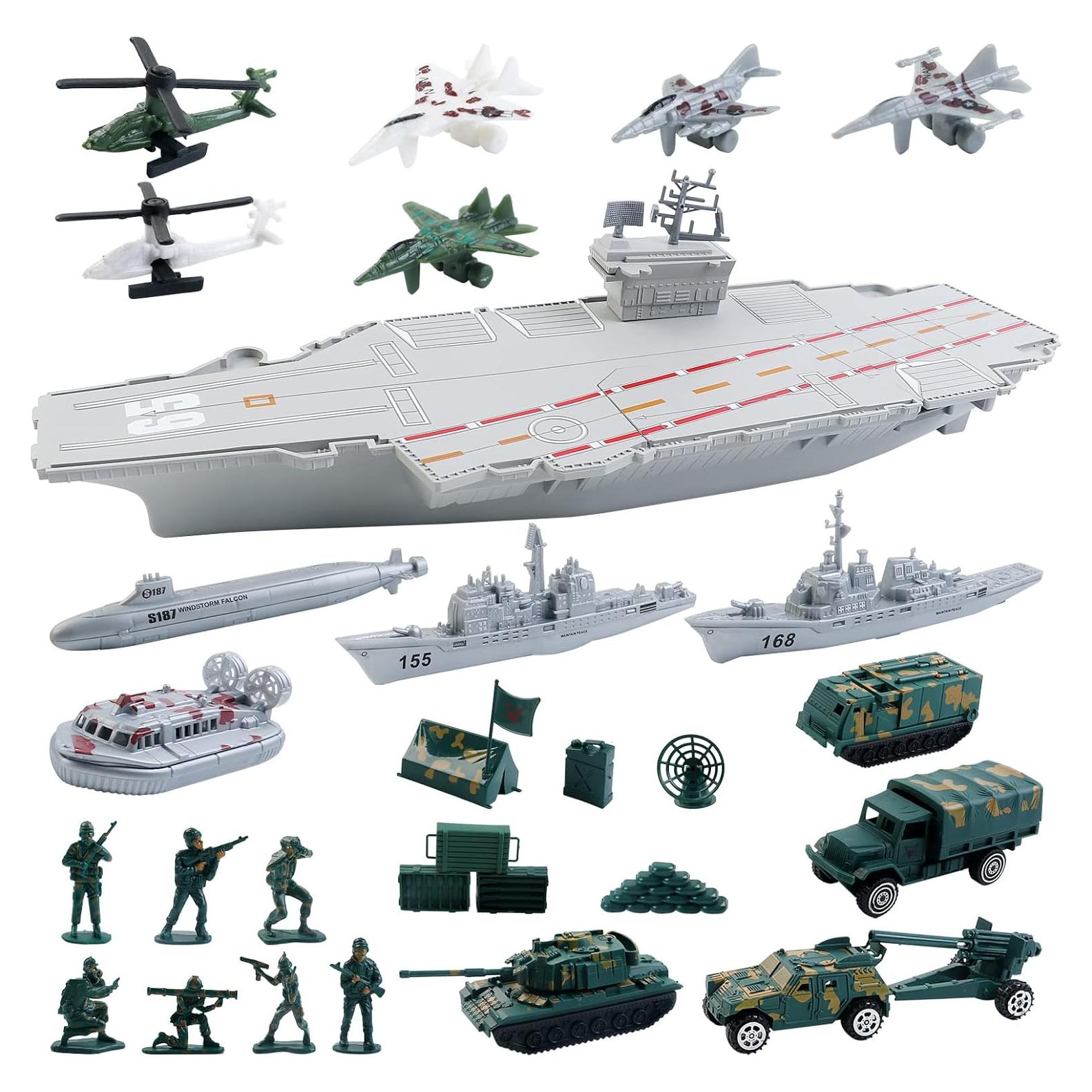 Juguete Portaaviones de deAO con Aviones y Barcos 27.94 cm