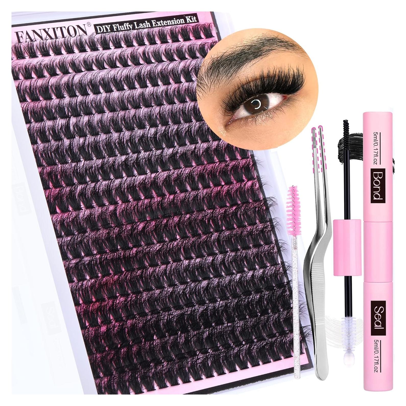 Kit de Extensión de Pestañas FANXITON 288 pcs 10-18 mm DIY