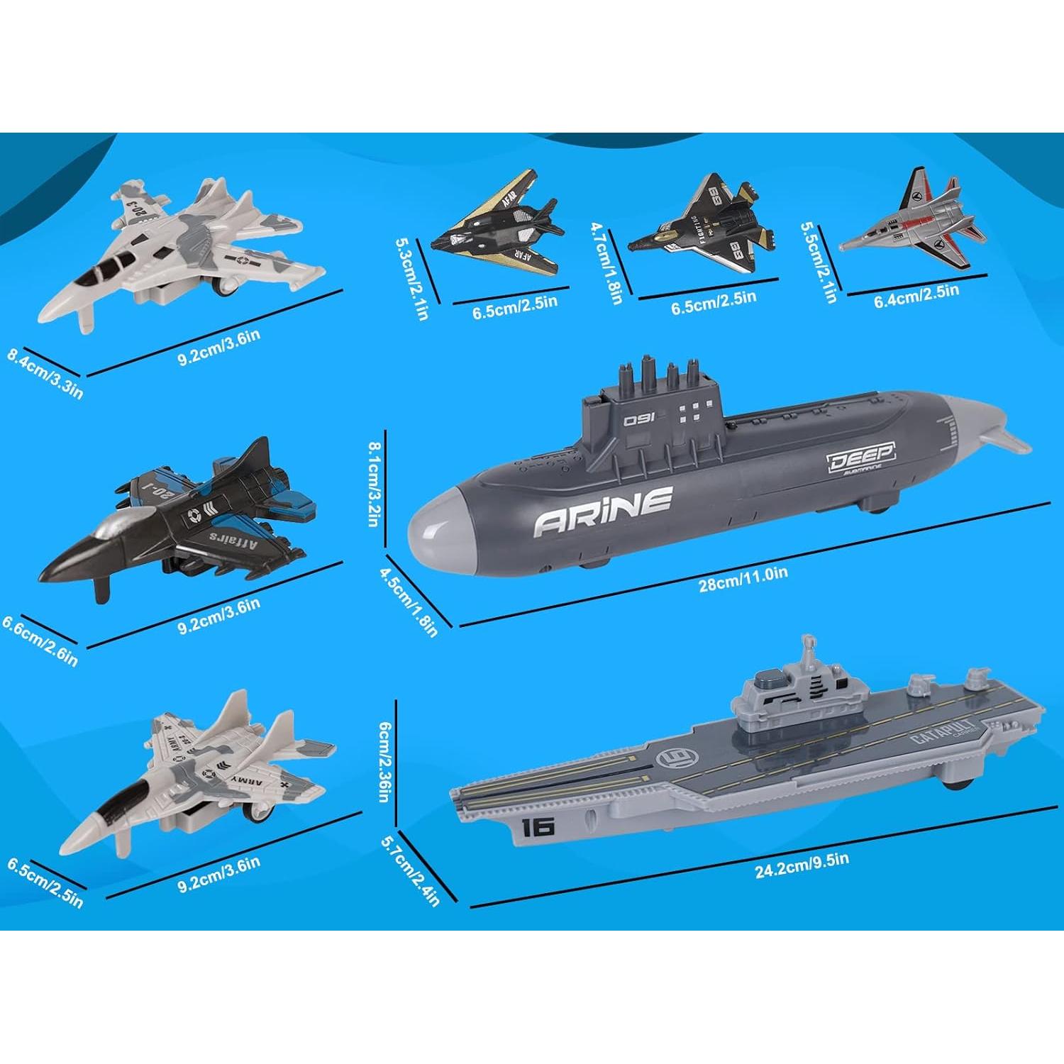 Juguete Barco de Guerra Portaaviones Crelloci 41.73x27.69cm