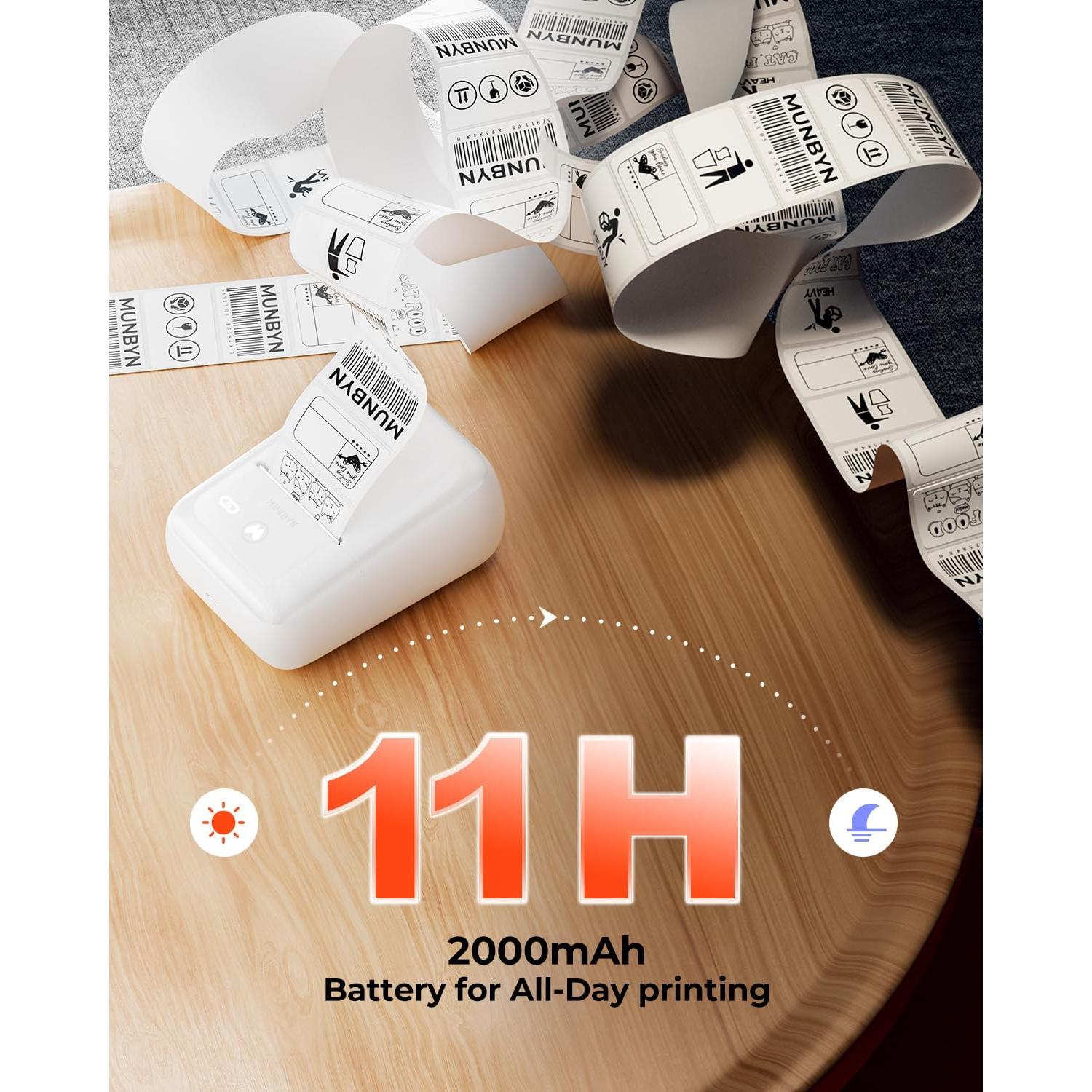 MUNBYN FM226 Impresora Térmica Portátil Bluetooth 203 DPI