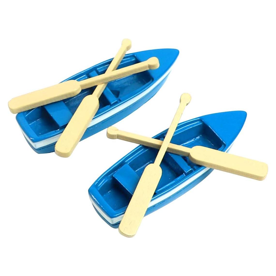 Mini Botes de Remo de Resina Framendino - 2 Juegos Azul