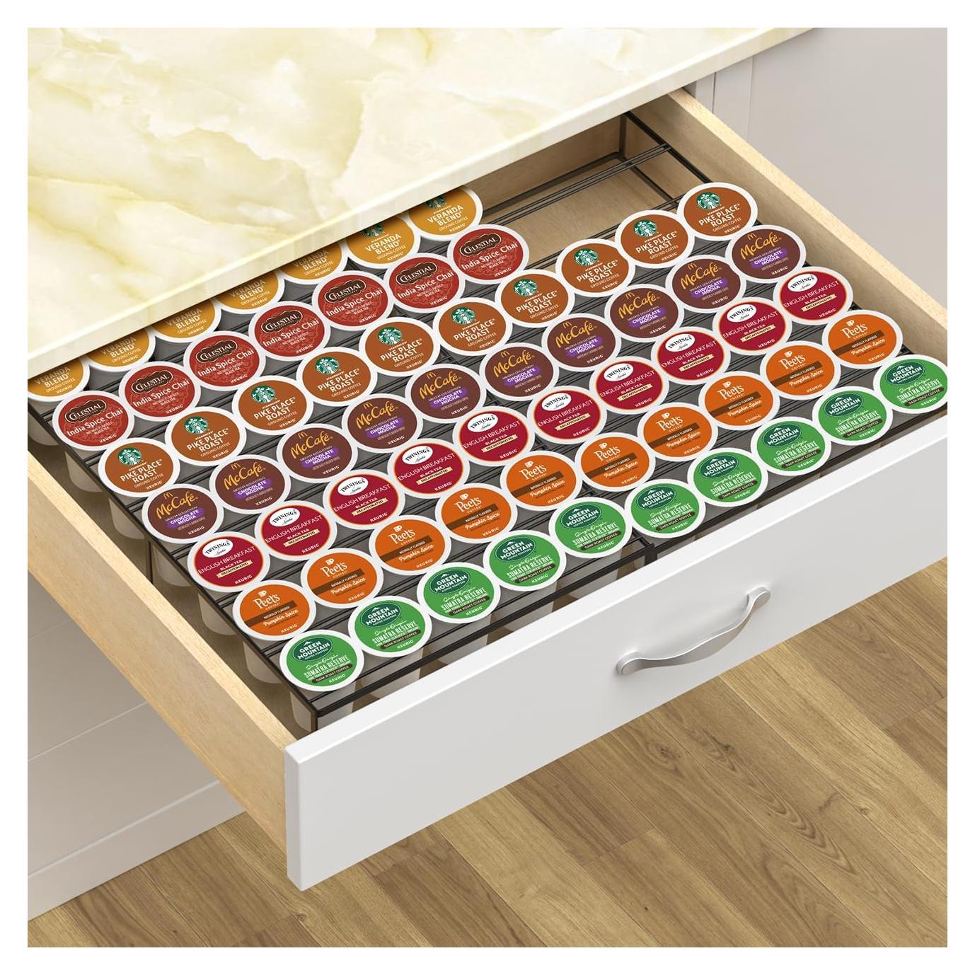 Soporte para Cápsulas de Café Kssiaz, Organizador Expandible Negro