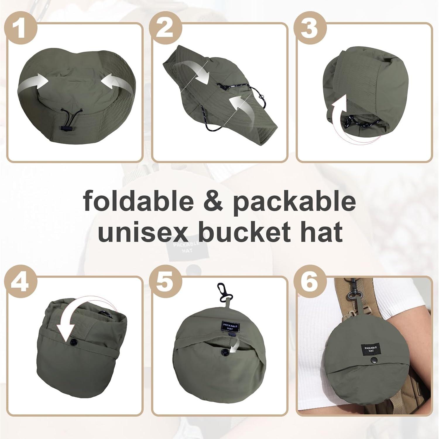 Sombrero de Cubo Plegable Impermeable UV Otra Opción Verde Militar