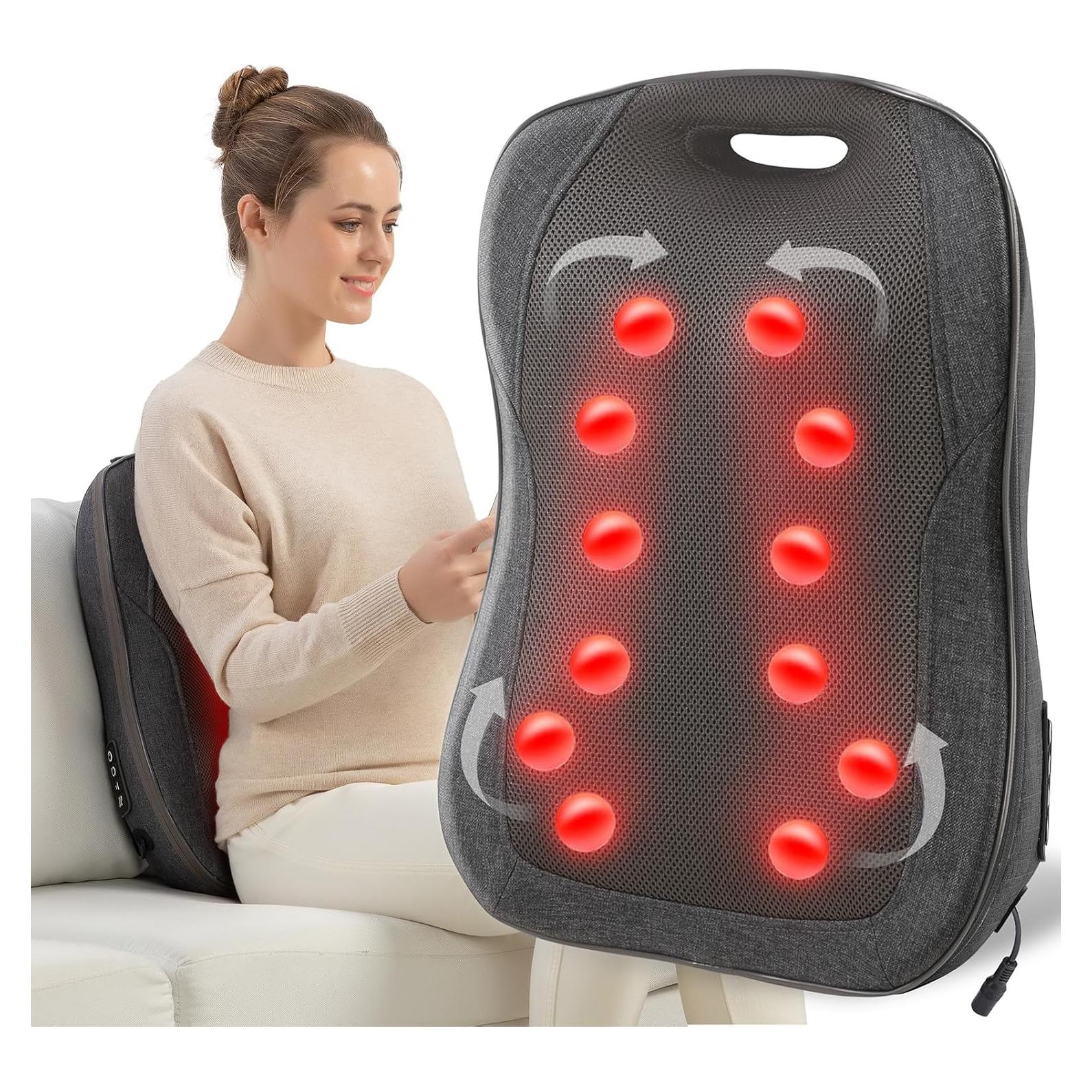 Masajeador de Espalda Shiatsu CooCoCo 4D Almohadilla Gris