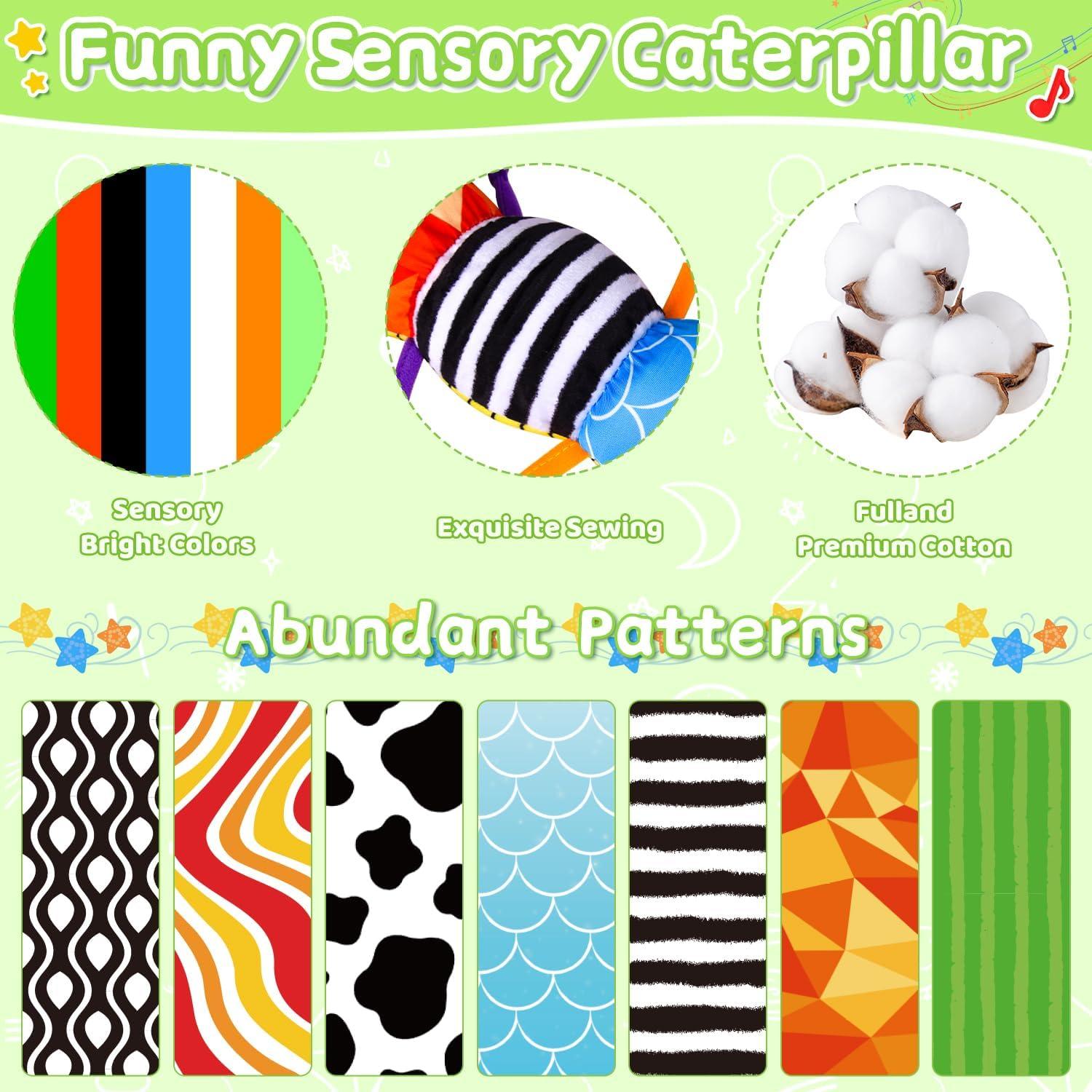 Juguete de Peluche Musical Oruga Verde para Bebés 0-12 Meses