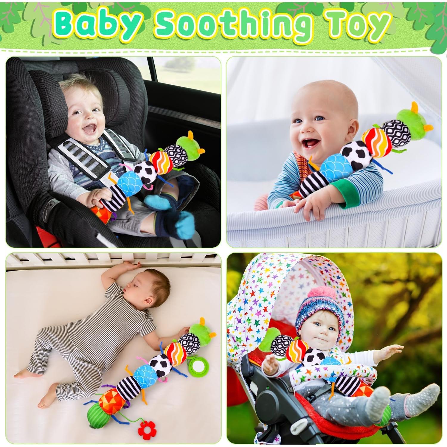 Juguete de Peluche Musical Oruga Verde para Bebés 0-12 Meses