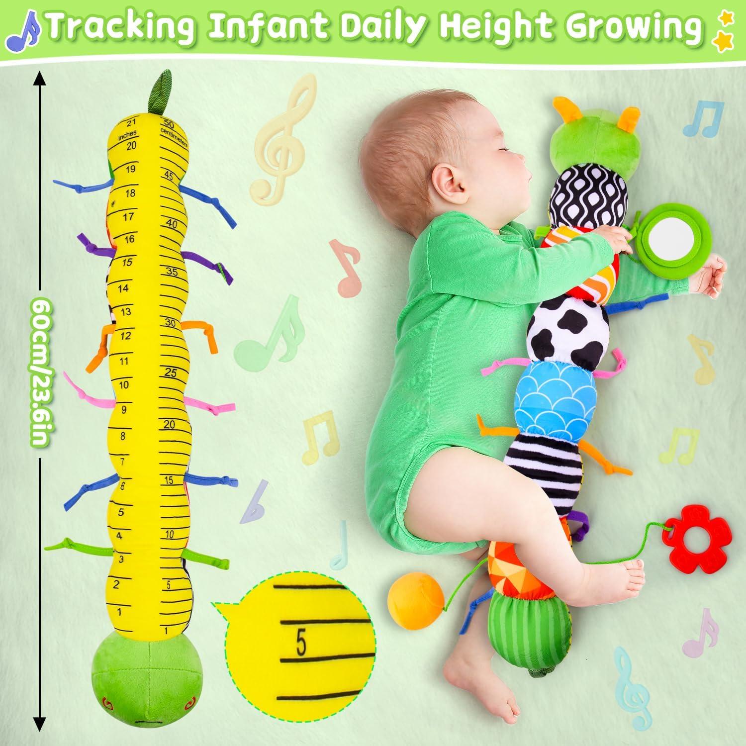 Juguete de Peluche Musical Oruga Verde para Bebés 0-12 Meses