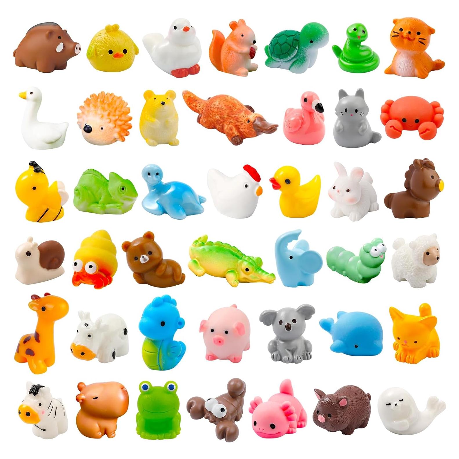 42 Piezas Mini Figuras de Animales de Resina para Decoración