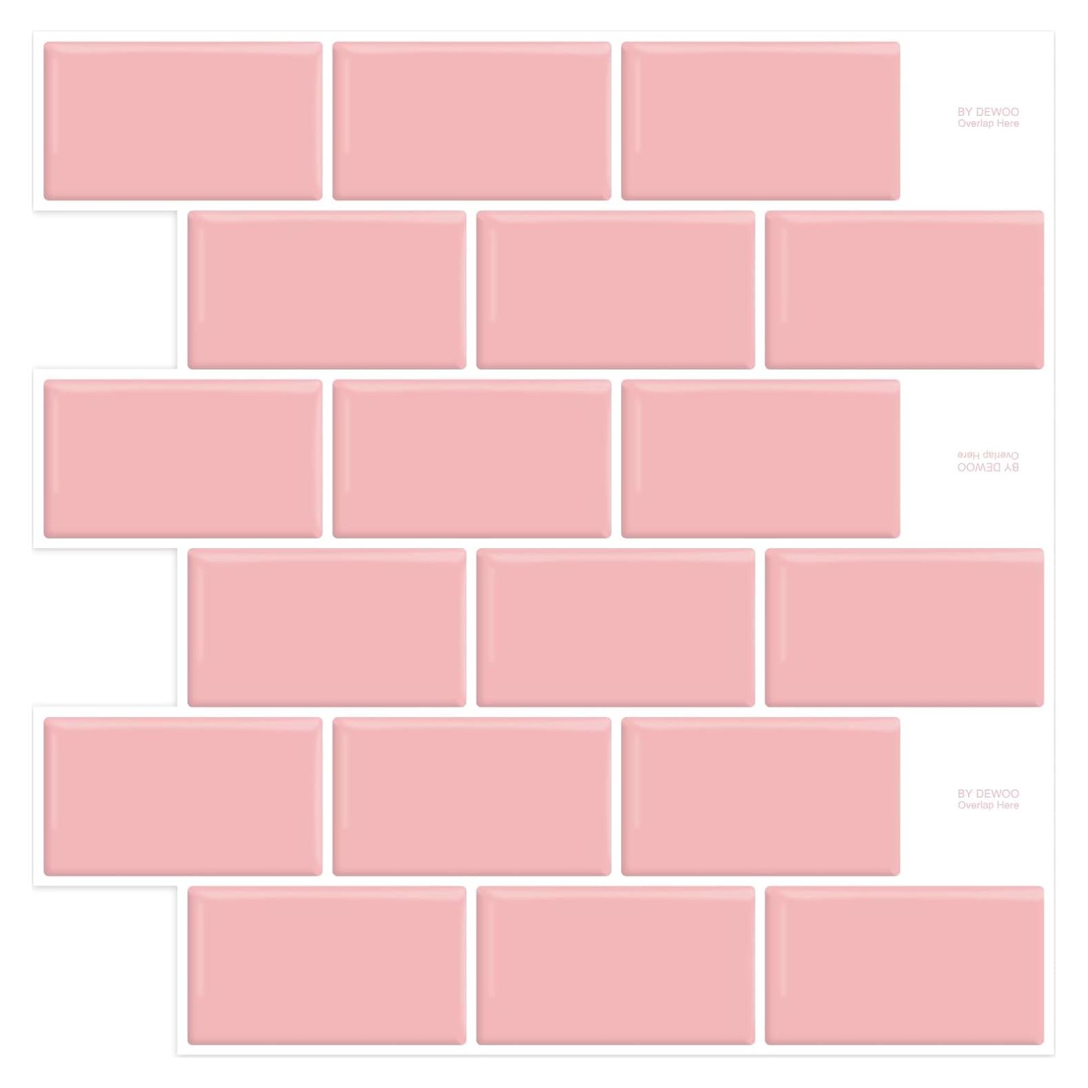 Azulejos autoadhesivos DEWOO rosa 30.48x30.48 cm 10 hojas