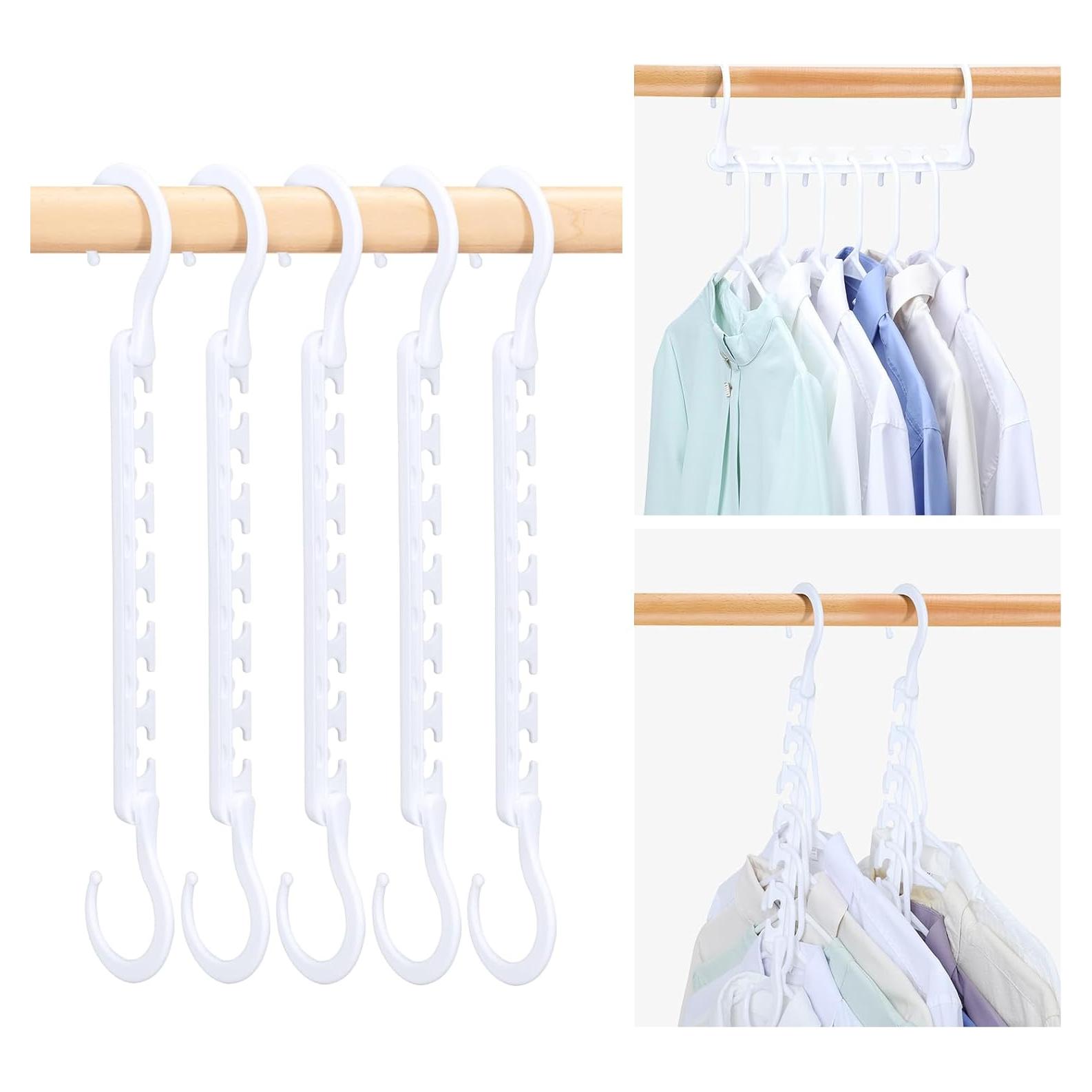 Perchas de Plástico HOUSE DAY Ahorra Espacio Paquete de 12