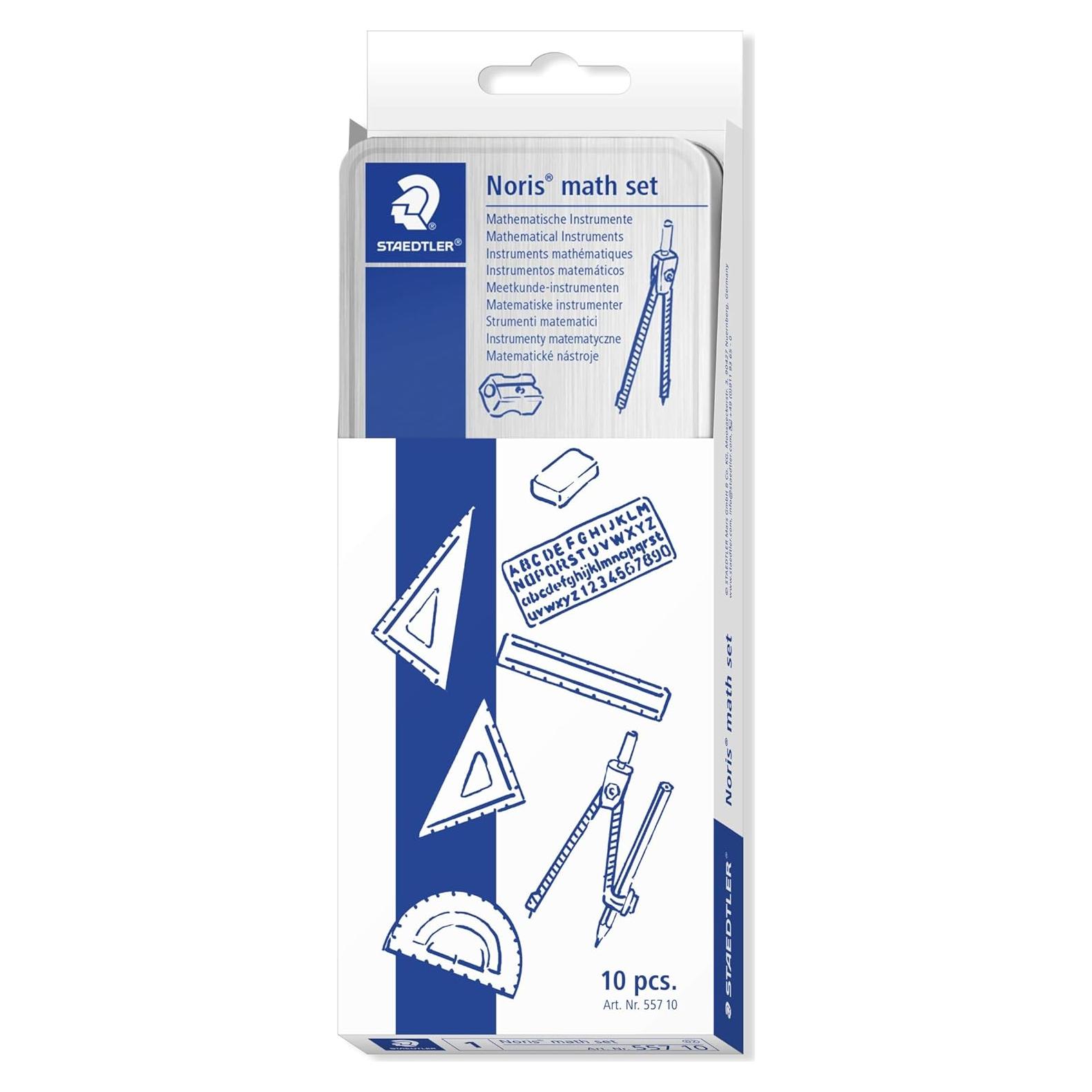 Set Matemático Noris Club 557 10 Staedtler - Lápiz, Compás, Regla
