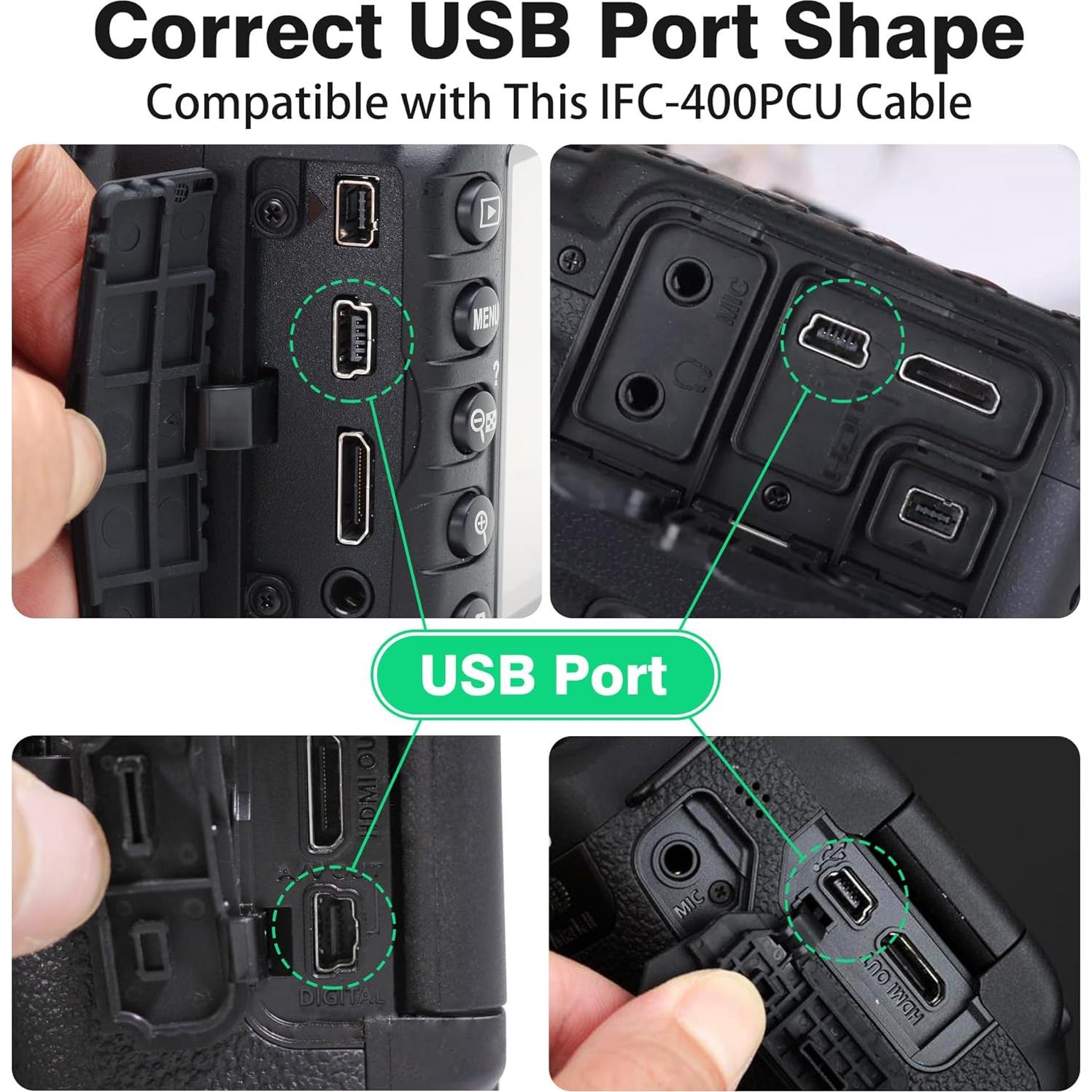 Cable Mini USB AGVEE IFC-400PCU 1m Rojo para Canon DSLR