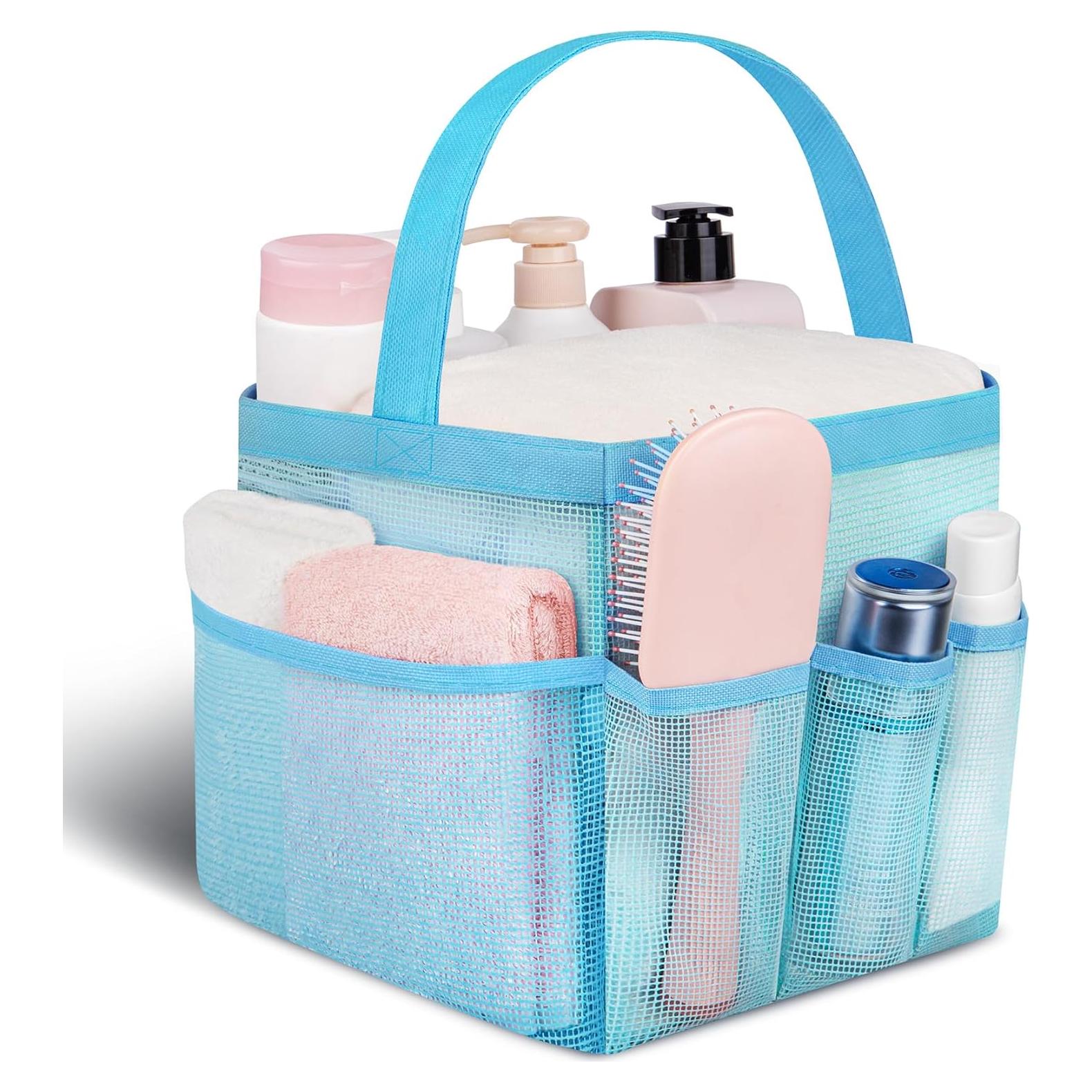 Caddy de Ducha Portátil Attmu Azul Bebé con 8 Bolsillos