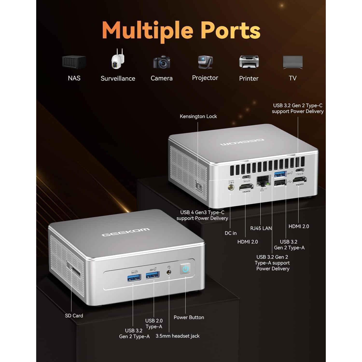 Mini PC GEEKOM AE7 Ryzen 9 7940HS 32GB 1TB Windows 11