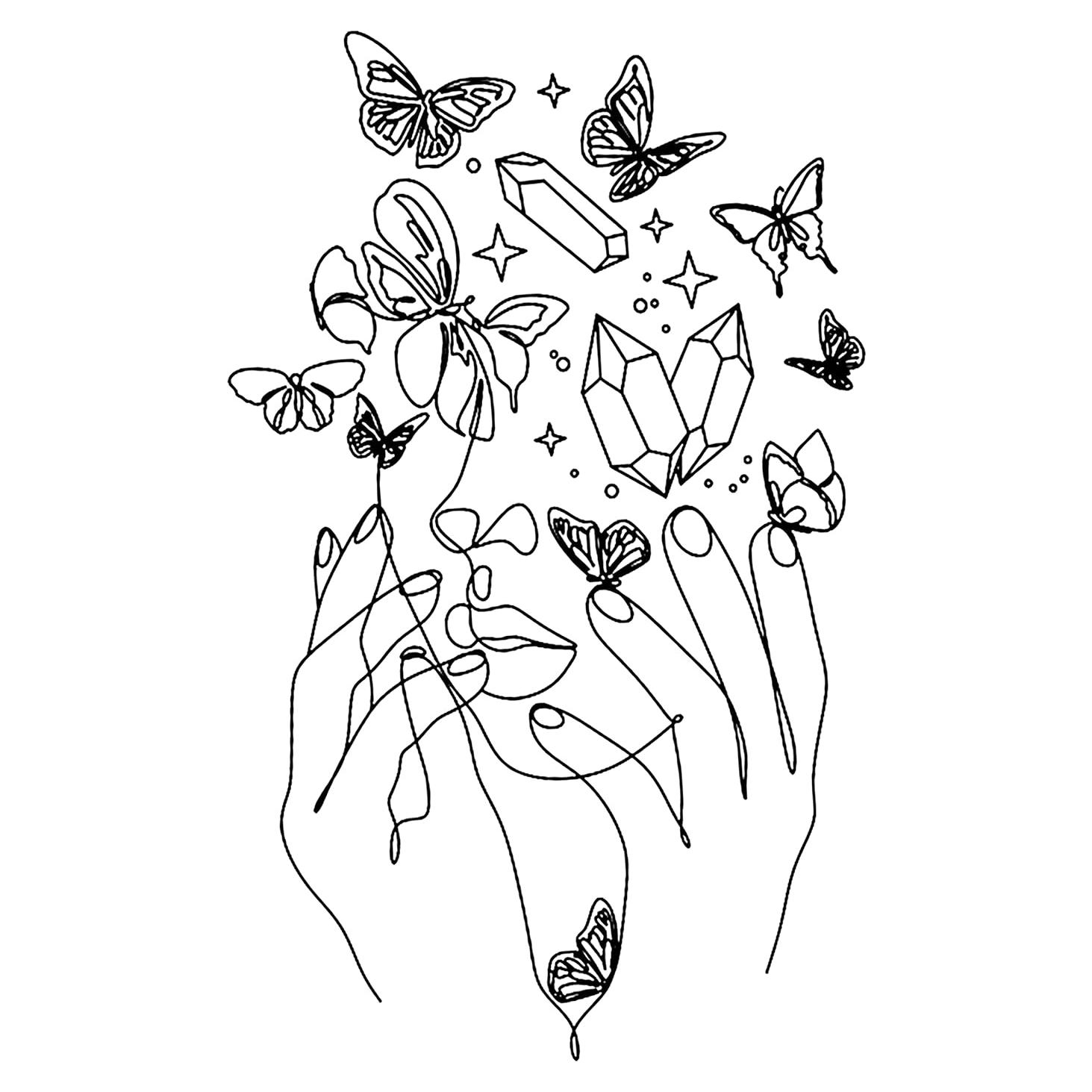 Tatuaje Temporal Inkbox Mariposa Extra Grande 13.97x22.86 cm