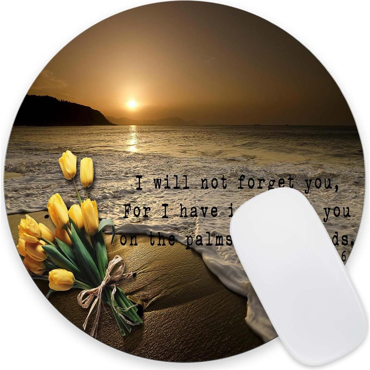 Alfombrilla de Ratón Nphuriy Redonda Versículos Biblia 20.1 cm