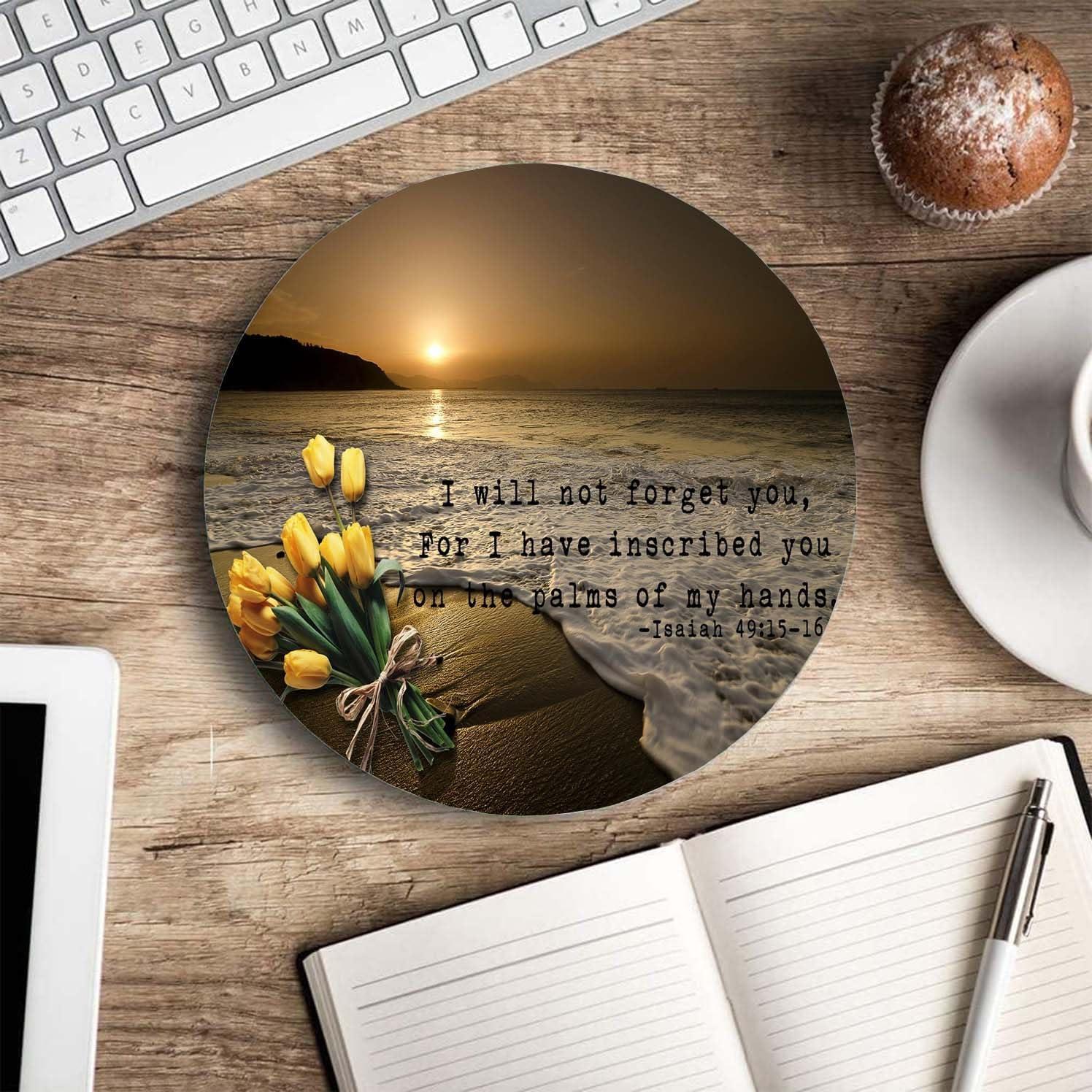 Alfombrilla de Ratón Nphuriy Redonda Versículos Biblia 20.1 cm