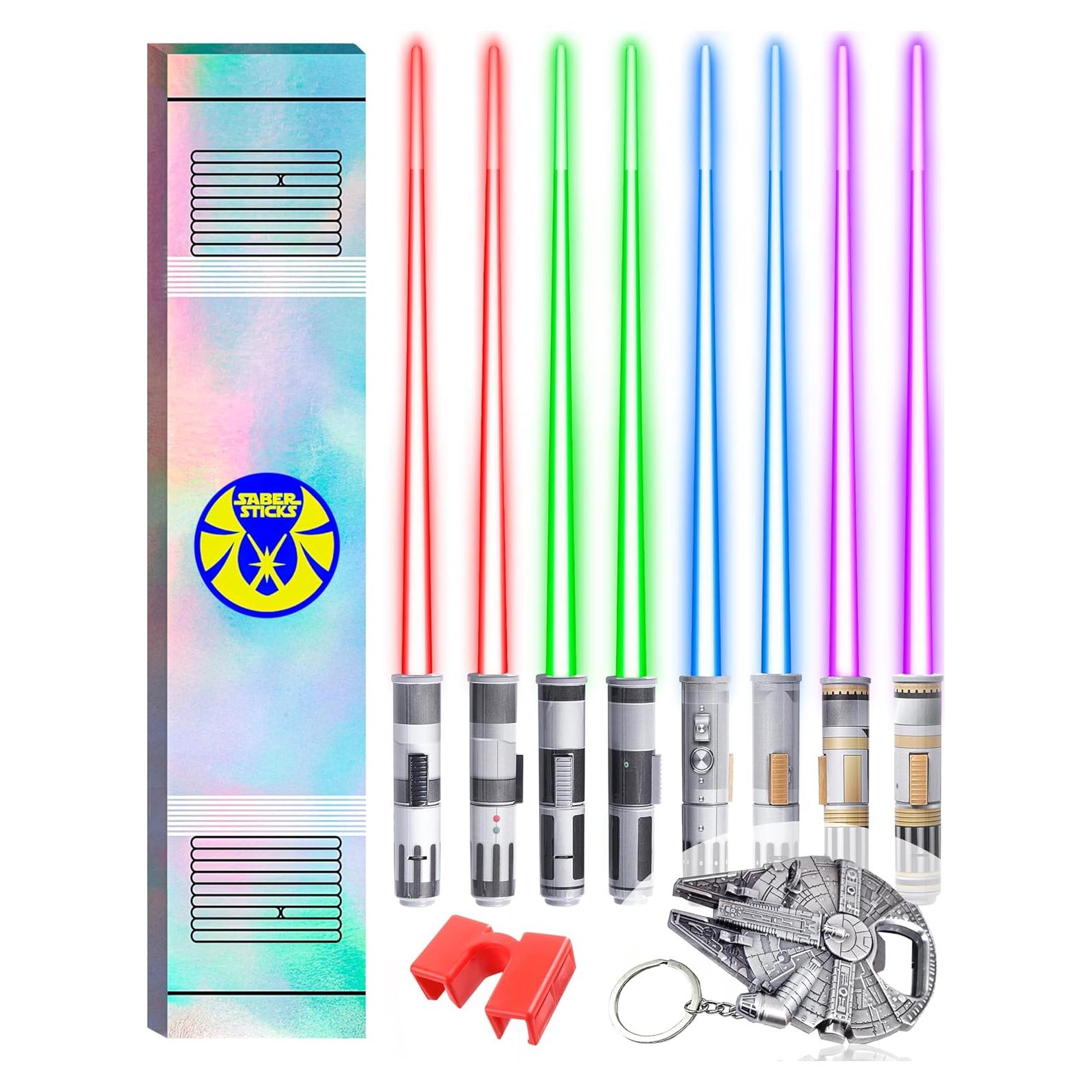 Palillos de Luz LED Sabersticks 4 Pares Colores Variados