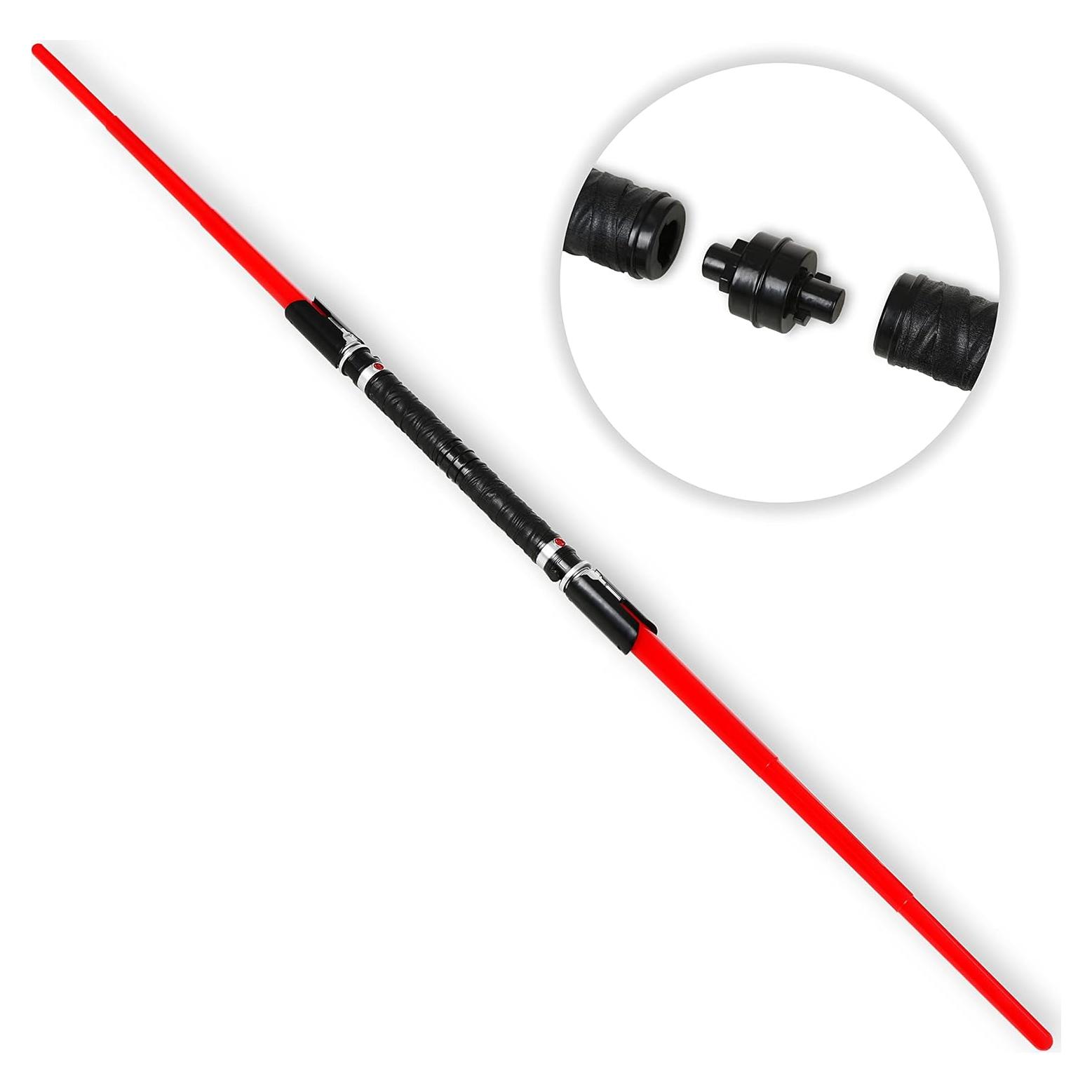 Sable iluminado LED rojo MewduMewdu con sonido y luz - 2 paquetes