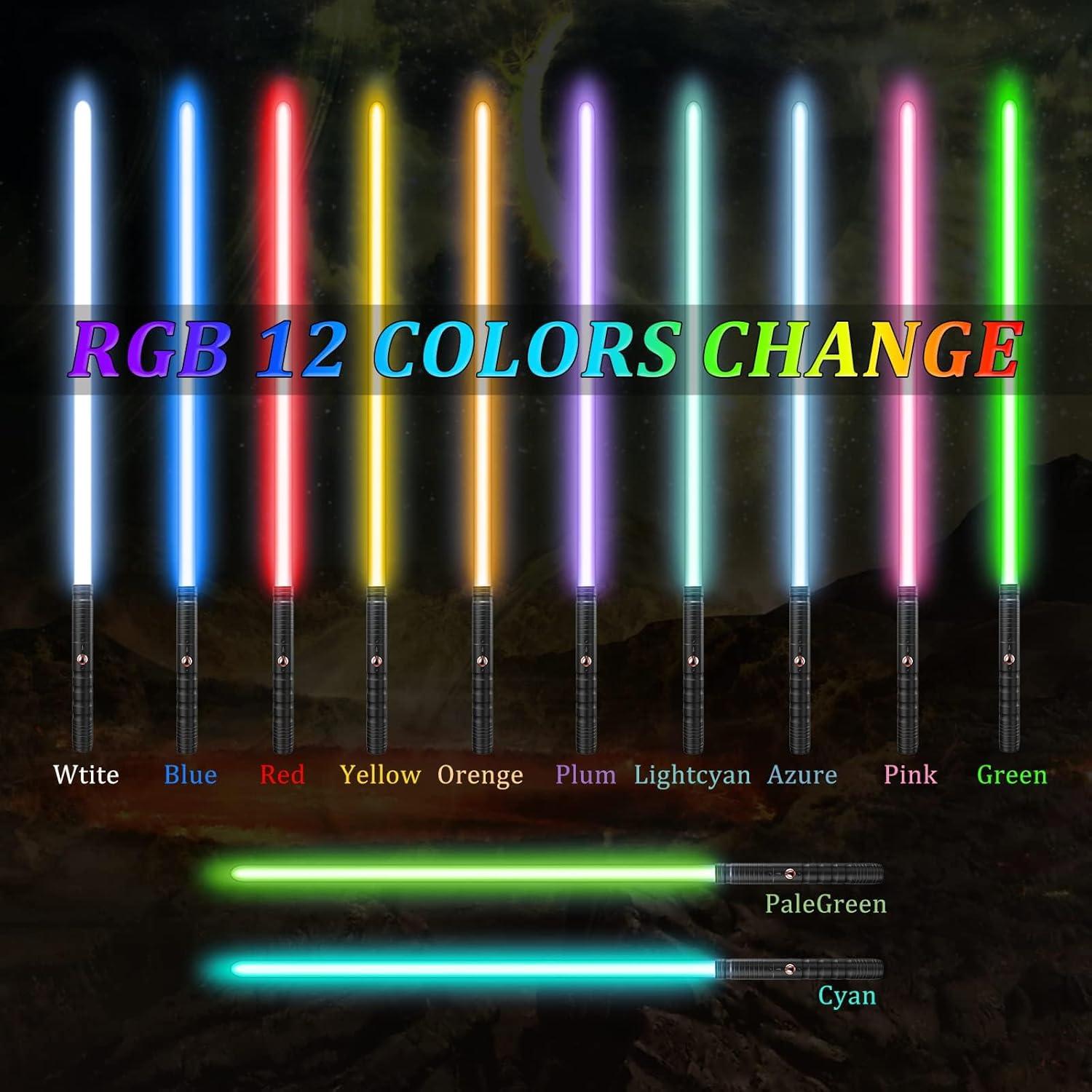 Sable de Luz JvmuSaber Negro 12 Colores 4 Modos USB C