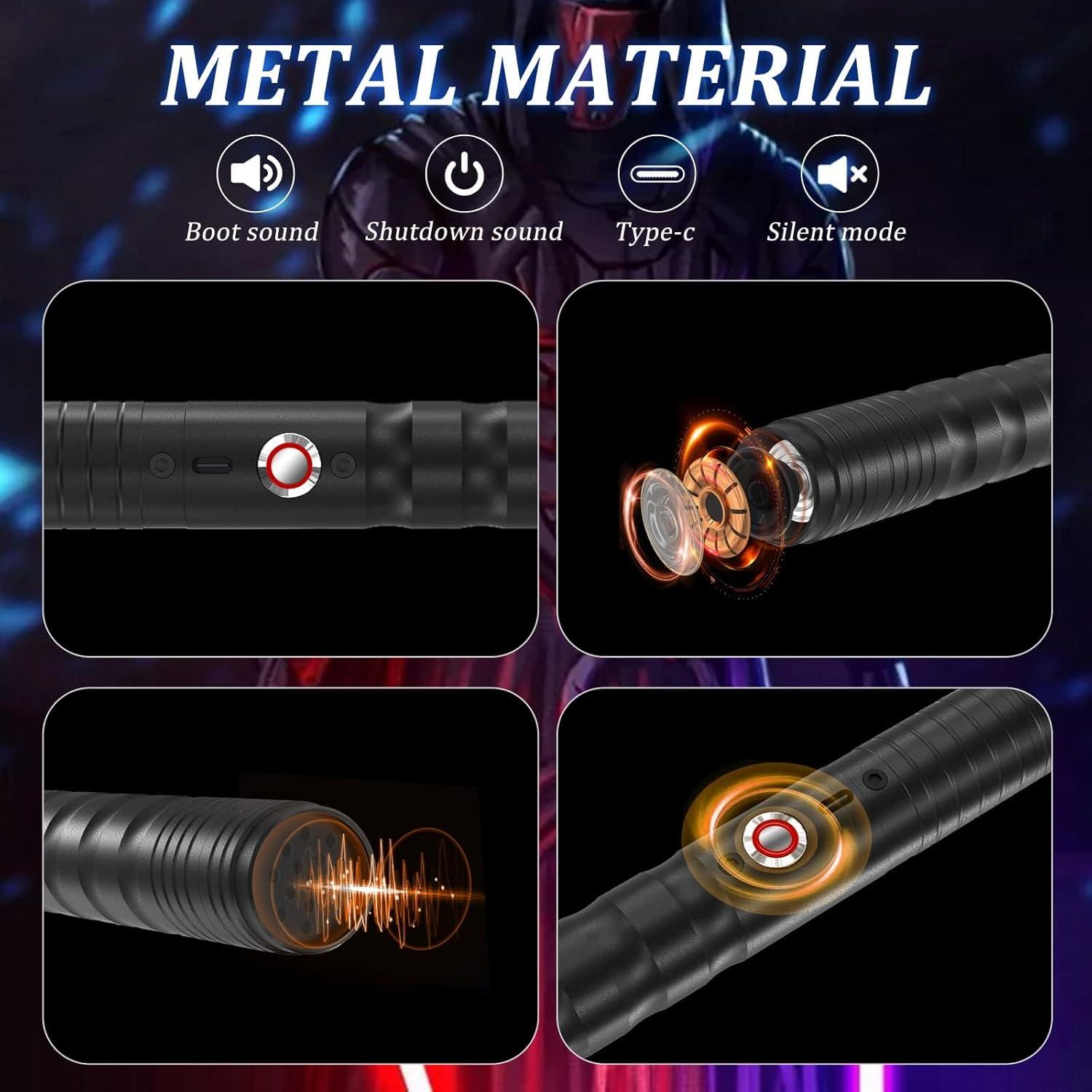 Sable de Luz JvmuSaber Negro 12 Colores 4 Modos USB C