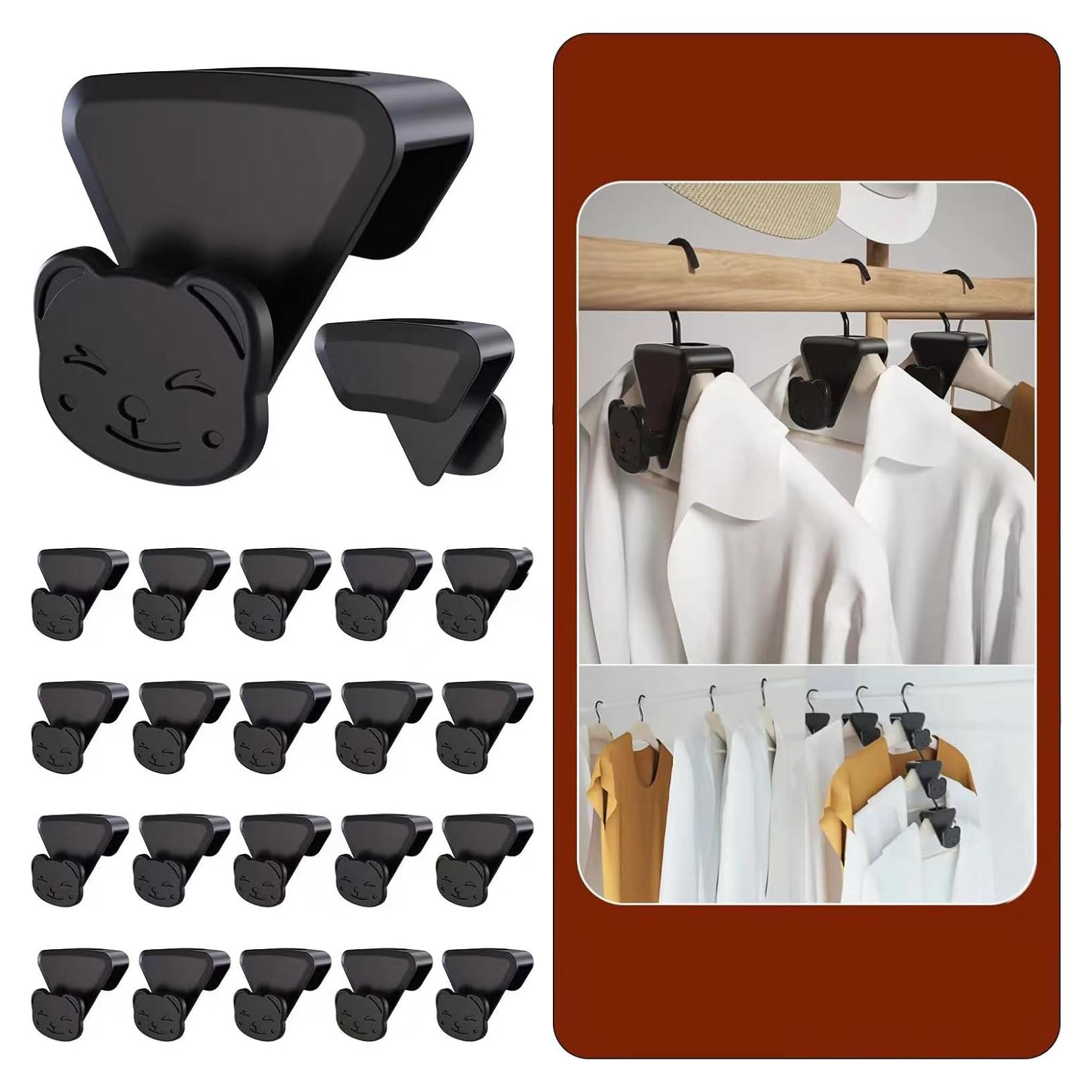 Ganchos Conectores de Perchas LIZMSIE 20PCS Negro 18kg