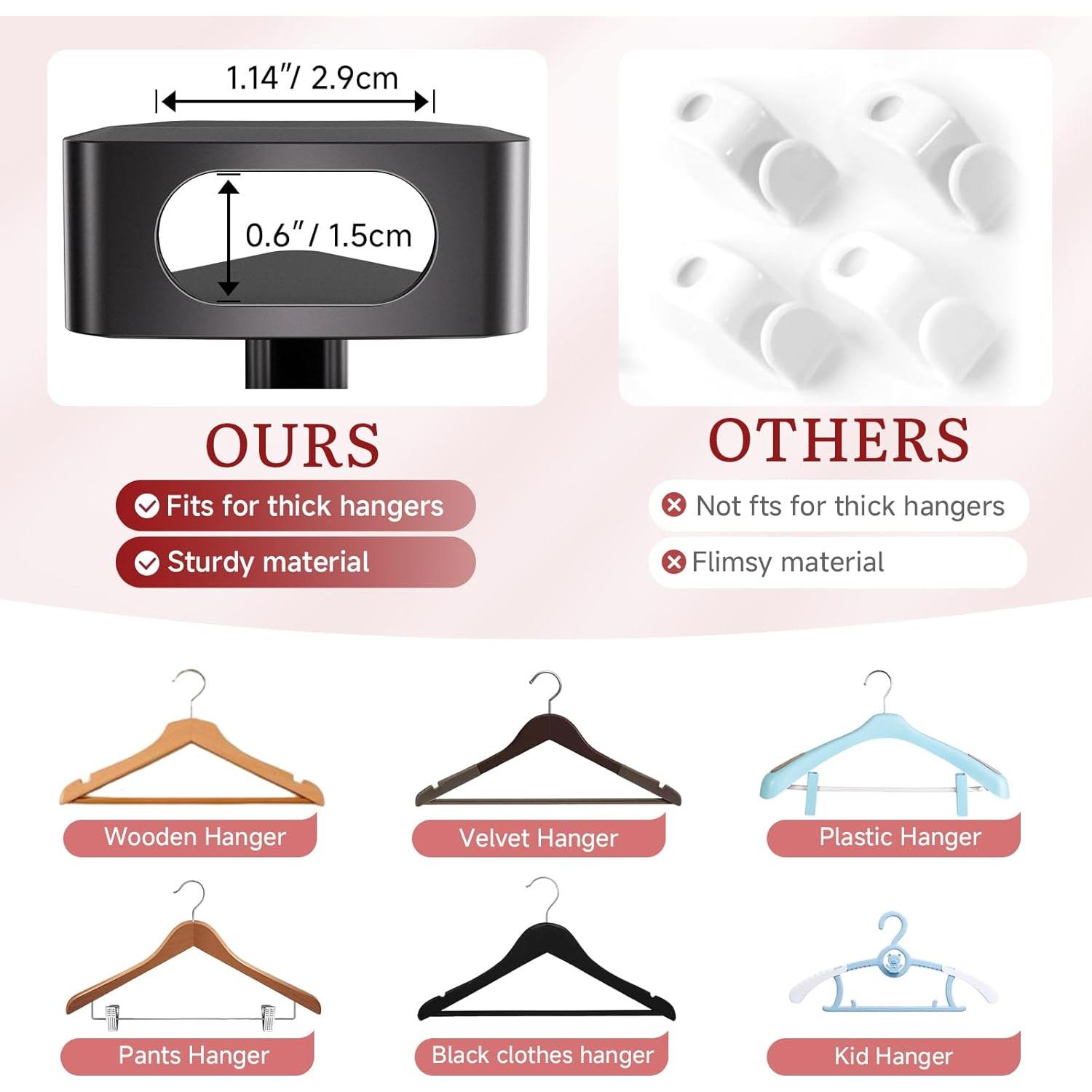 Ganchos Conectores de Perchas LIZMSIE 20PCS Negro 18kg