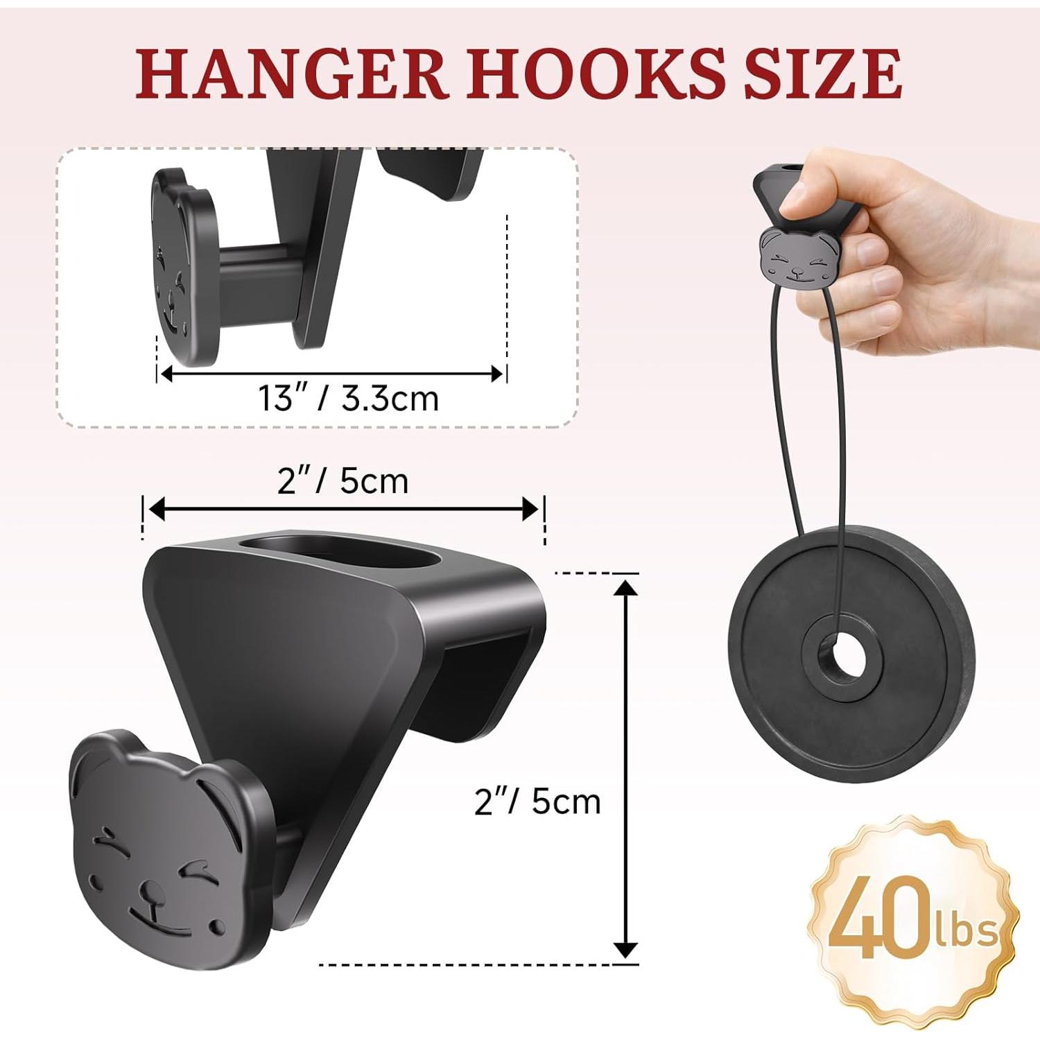 Ganchos Conectores de Perchas LIZMSIE 20PCS Negro 18kg