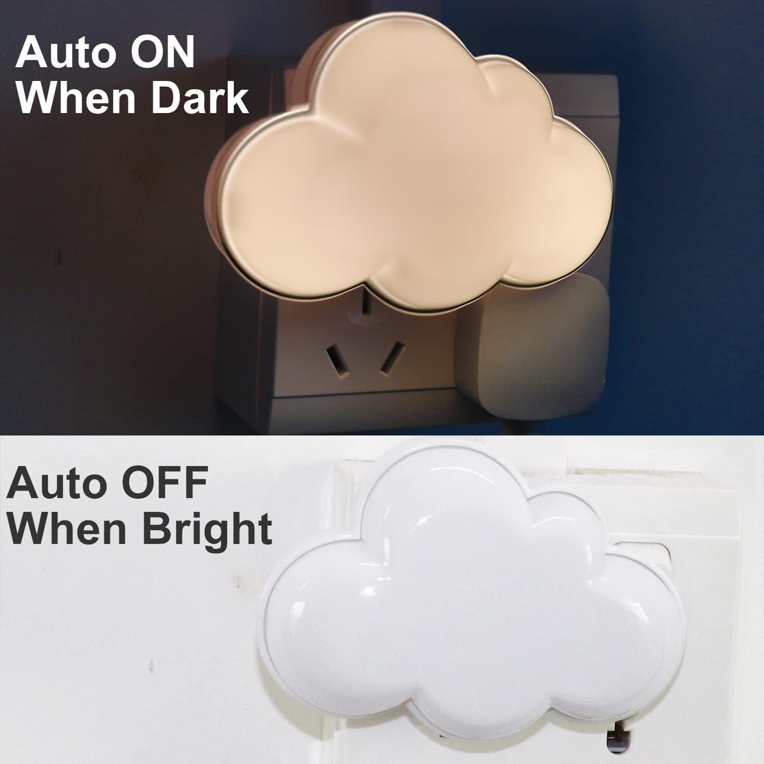 Luz Nocturna LED Ausaye Nube Enchufable con Sensor 0.5W