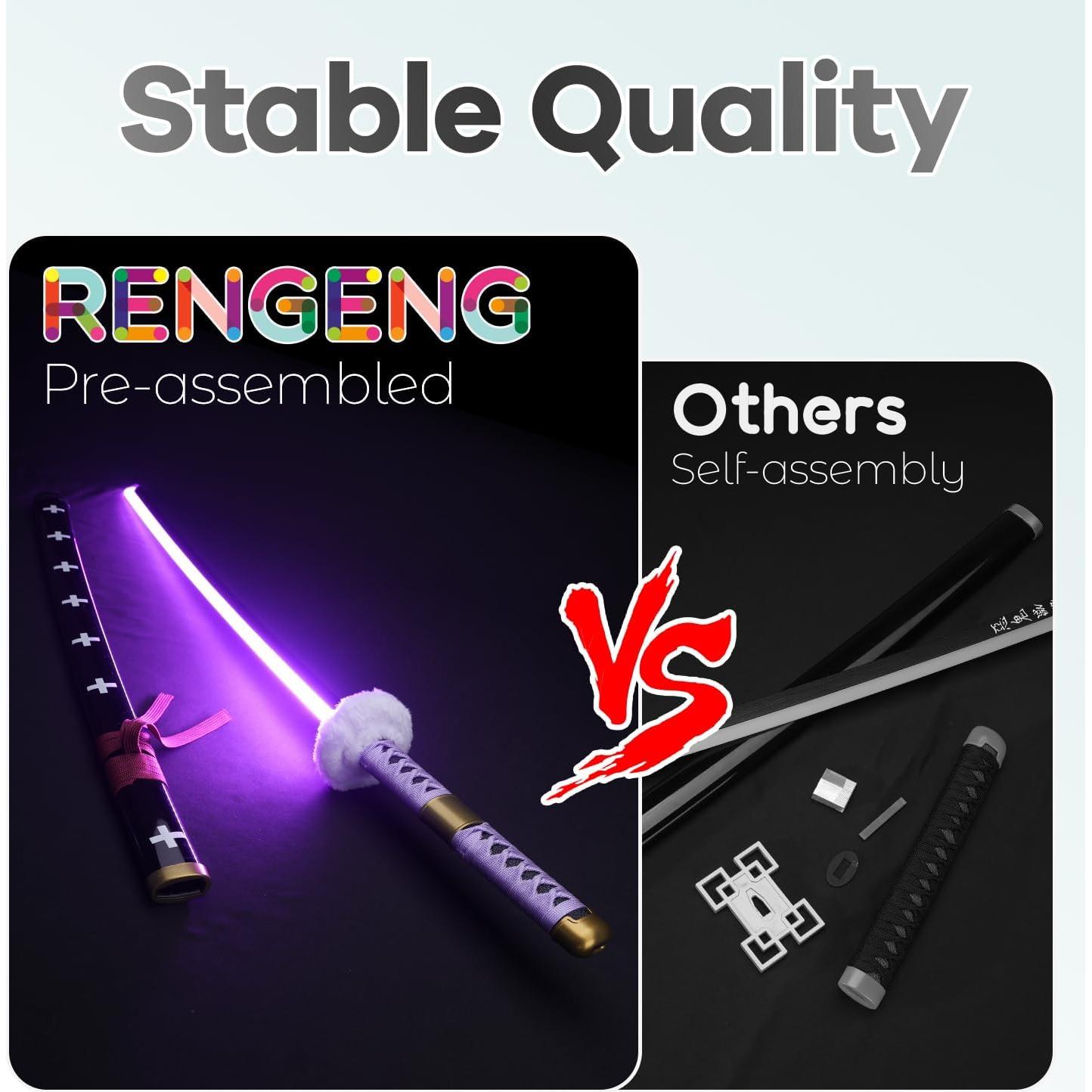 Espada Iluminada RENGENG 101,6 cm Recargable con Soporte