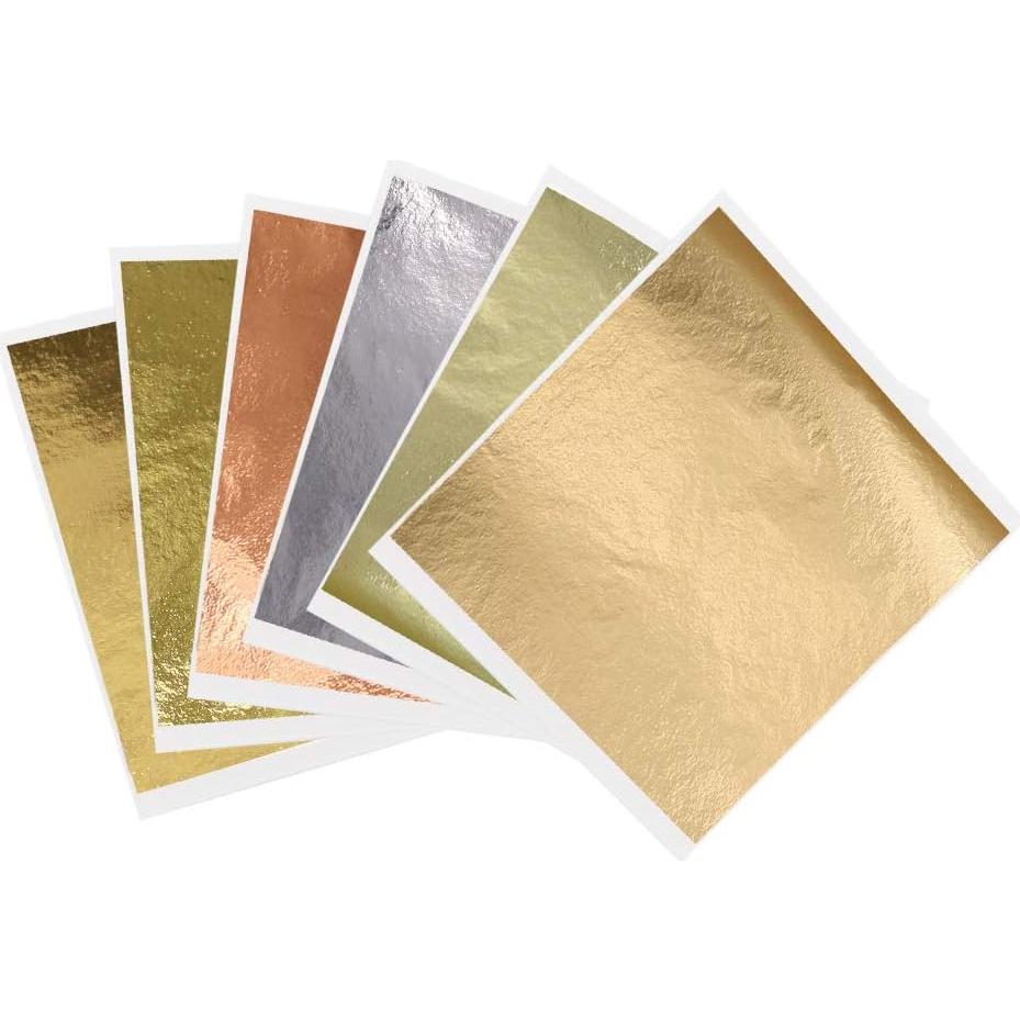 Hojas de Oro Imitación KINNO 12 Colores 600 Piezas 8 x 8.5 cm