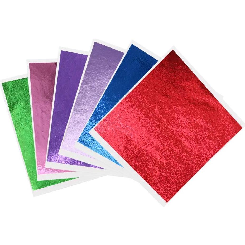 Hojas de Oro Imitación KINNO 12 Colores 600 Piezas 8 x 8.5 cm