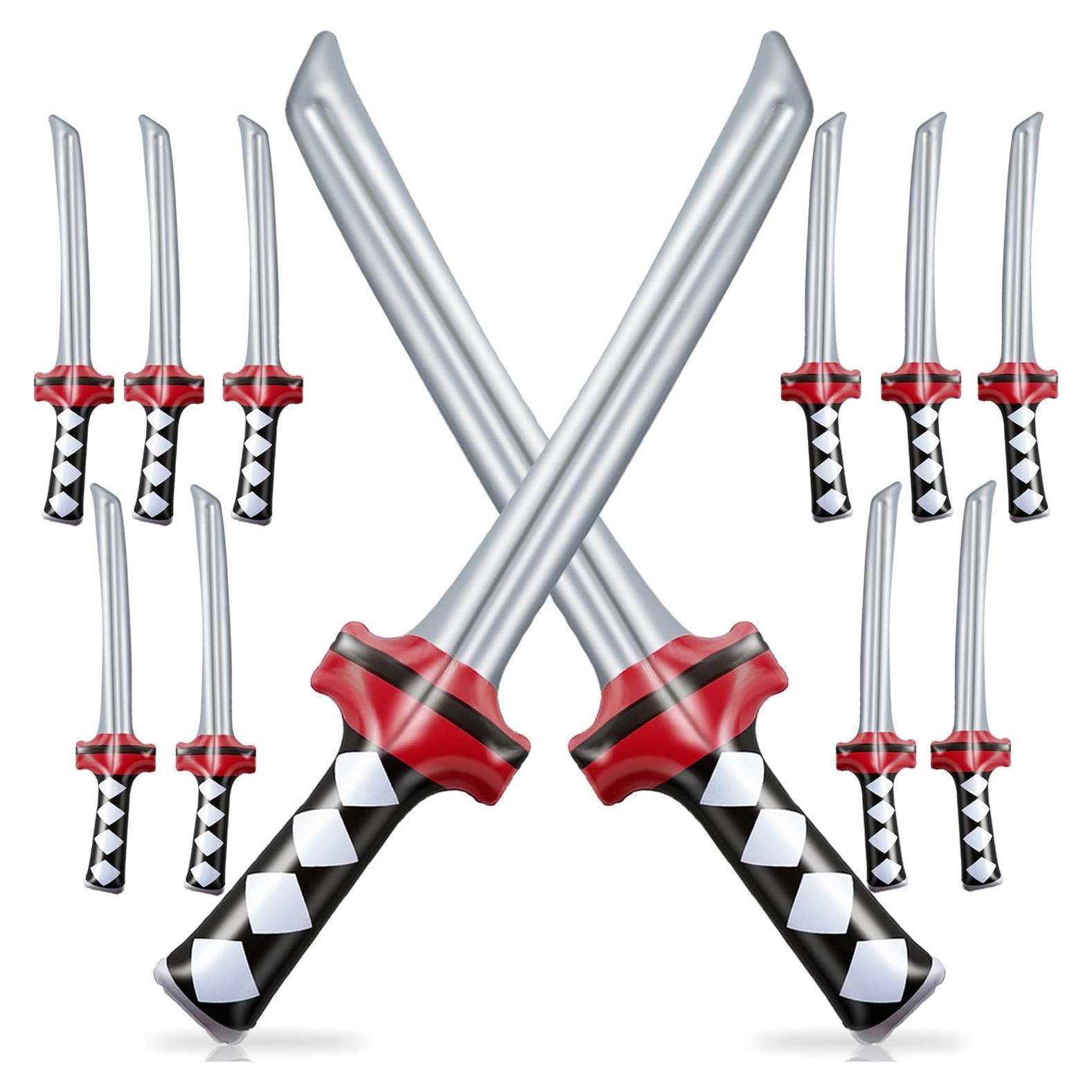 12 Espadas Ninja Inflables Eerrhhaq 73 cm para Fiesta