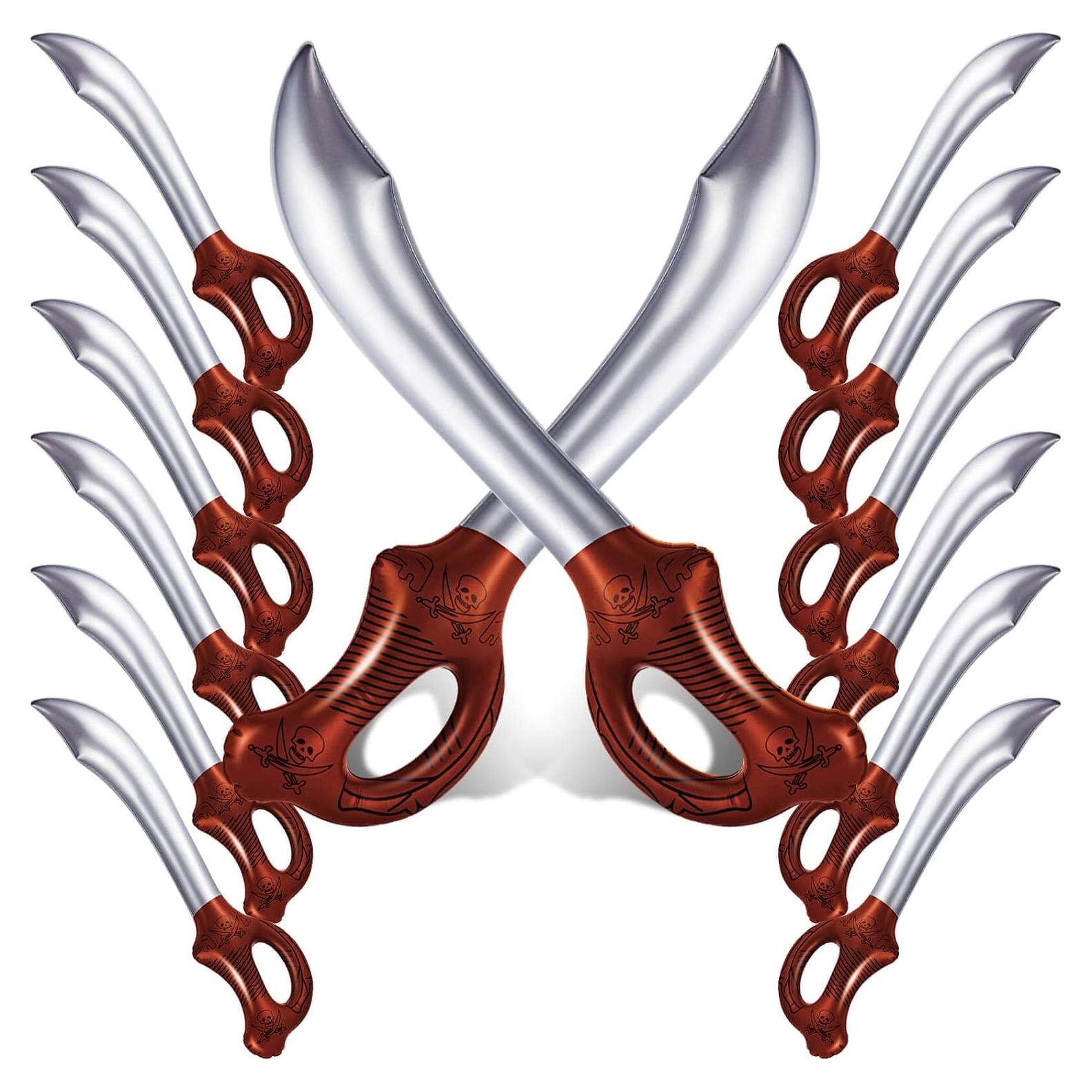 14 Espadas Pirata Inflables ZAUGONTW 58 cm Fiesta Halloween
