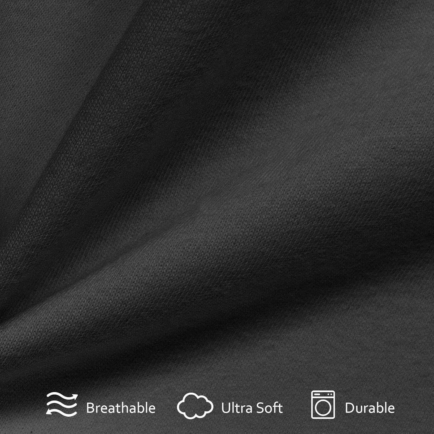 Sábana Ajustable Moonsea 79x191 cm Microfibra Gris y Negro