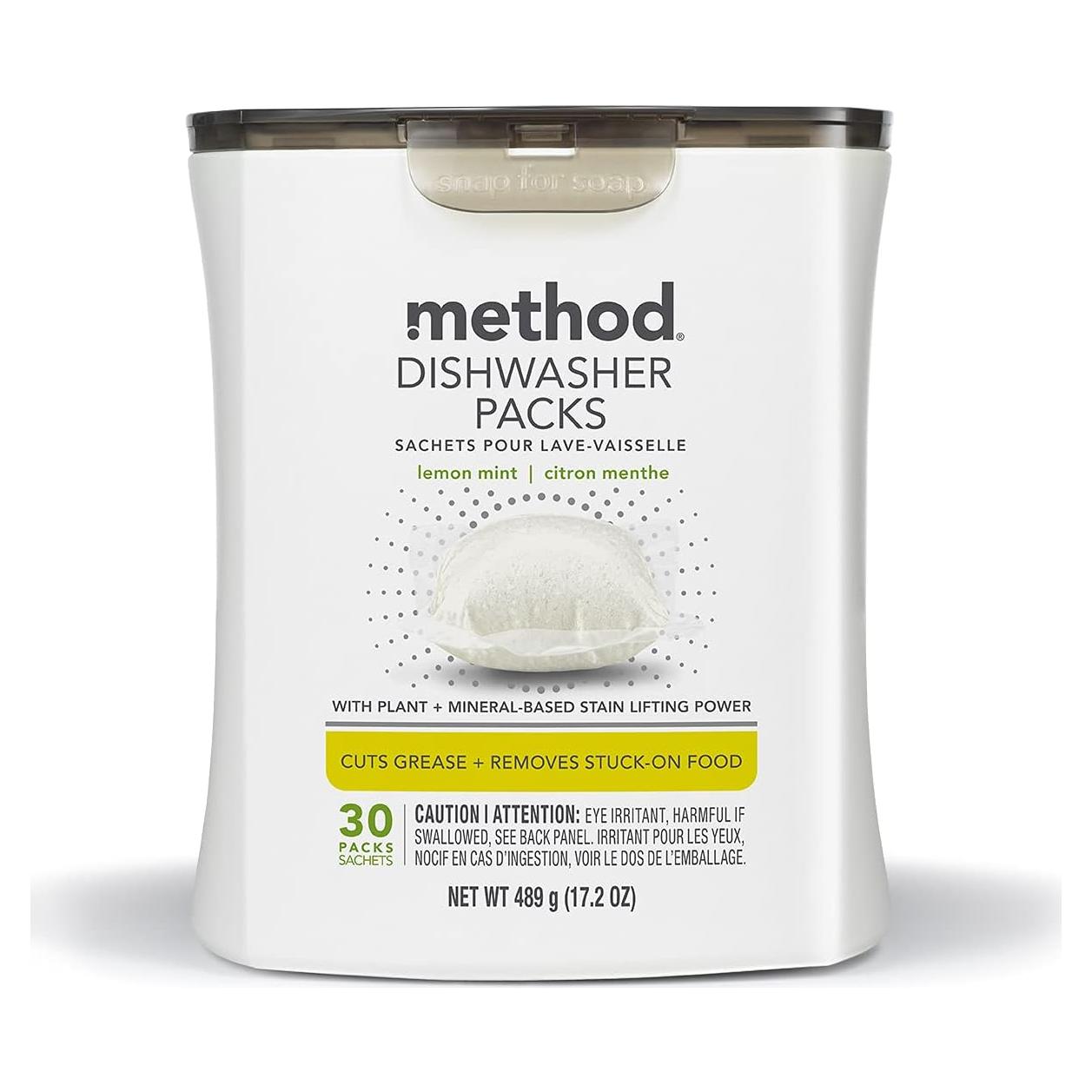 Detergente para Lavavajillas Method Menta de Limón 30 Paquetes