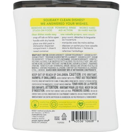 Detergente para Lavavajillas Method Menta de Limón 30 Paquetes