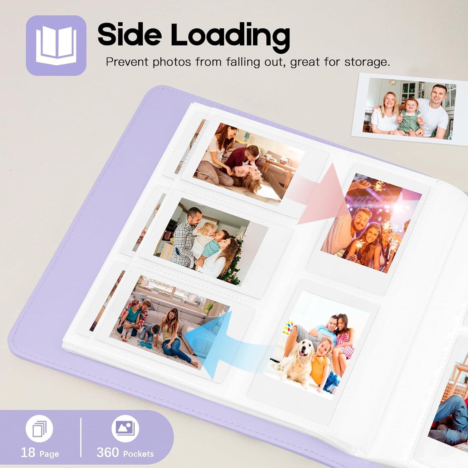 Álbum de Fotos Veicevol 360 Bolsillos Púrpura para Instax