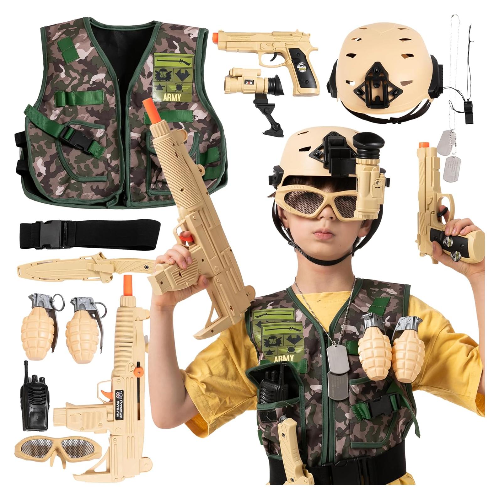 Conjunto Disfraz Soldado Ejército Joyin 12 Piezas Niños