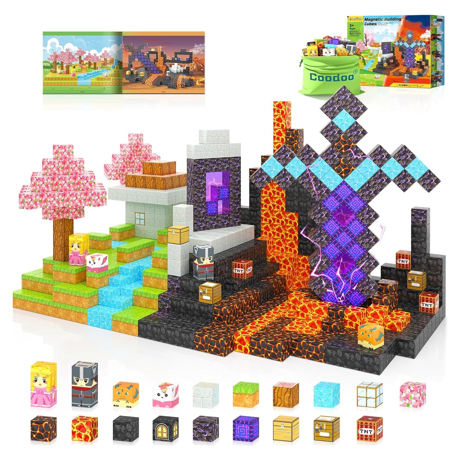 Bloques Magnéticos Coodoo 110 Piezas Juguetes STEM 3-8 Años