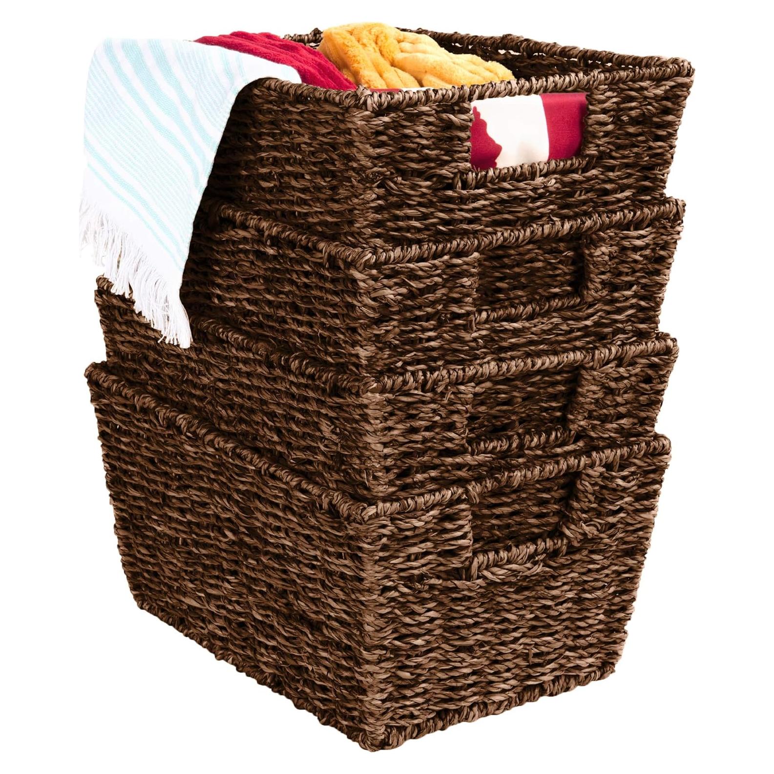 Conjunto de 4 Cestas de Almacenamiento Marrón - Mejor Opción Productos