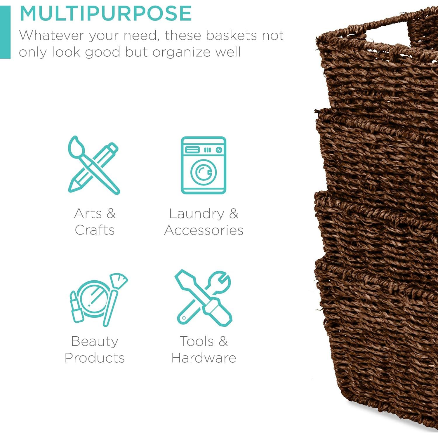 Conjunto de 4 Cestas de Almacenamiento Marrón - Mejor Opción Productos