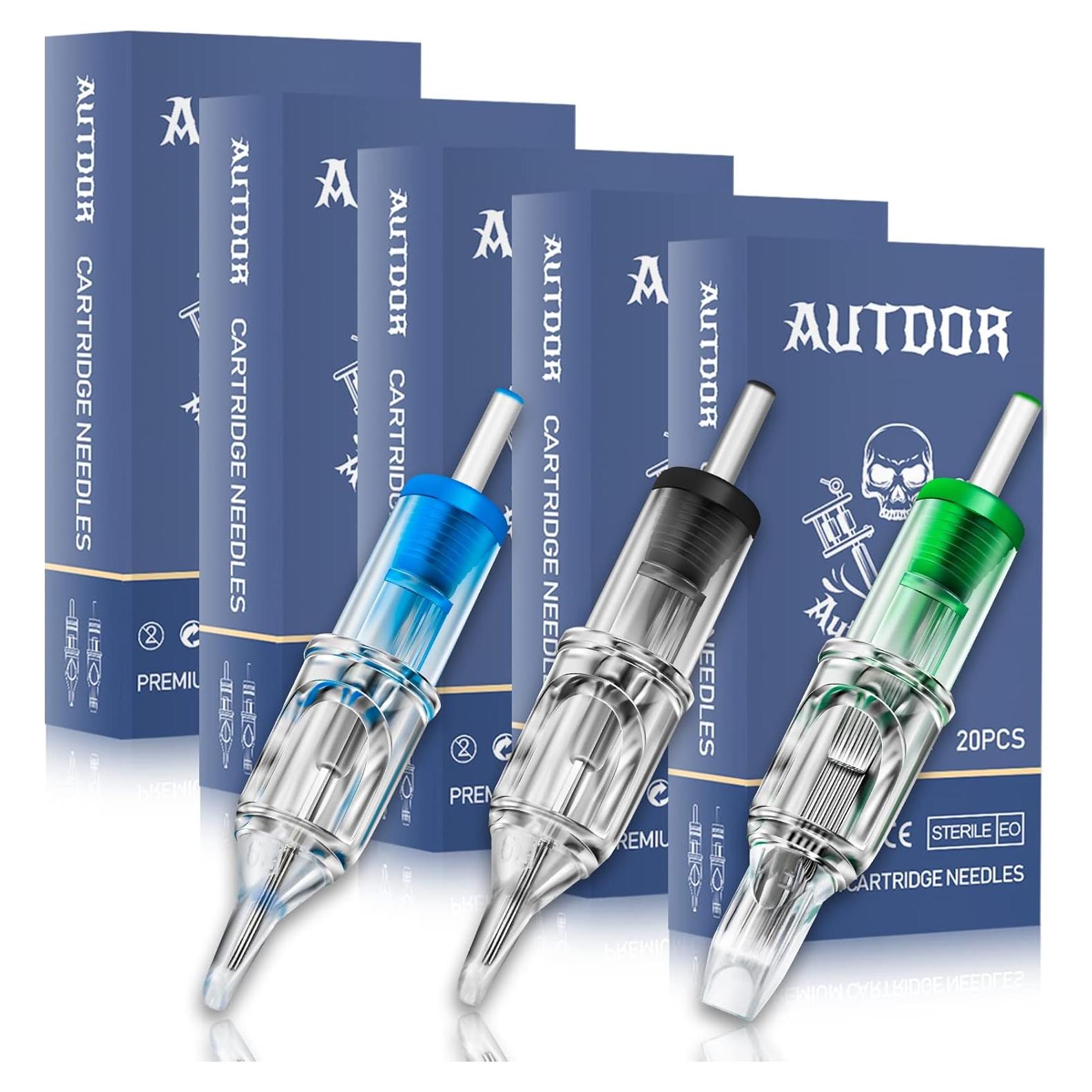 Agujas de Cartucho para Tatuaje Autdor 100Pcs Mezcladas RL RS M1